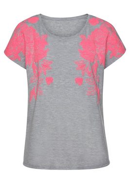 Vivance T-Shirt mit Neonprint, Kurzarmshirt, lockere Passform