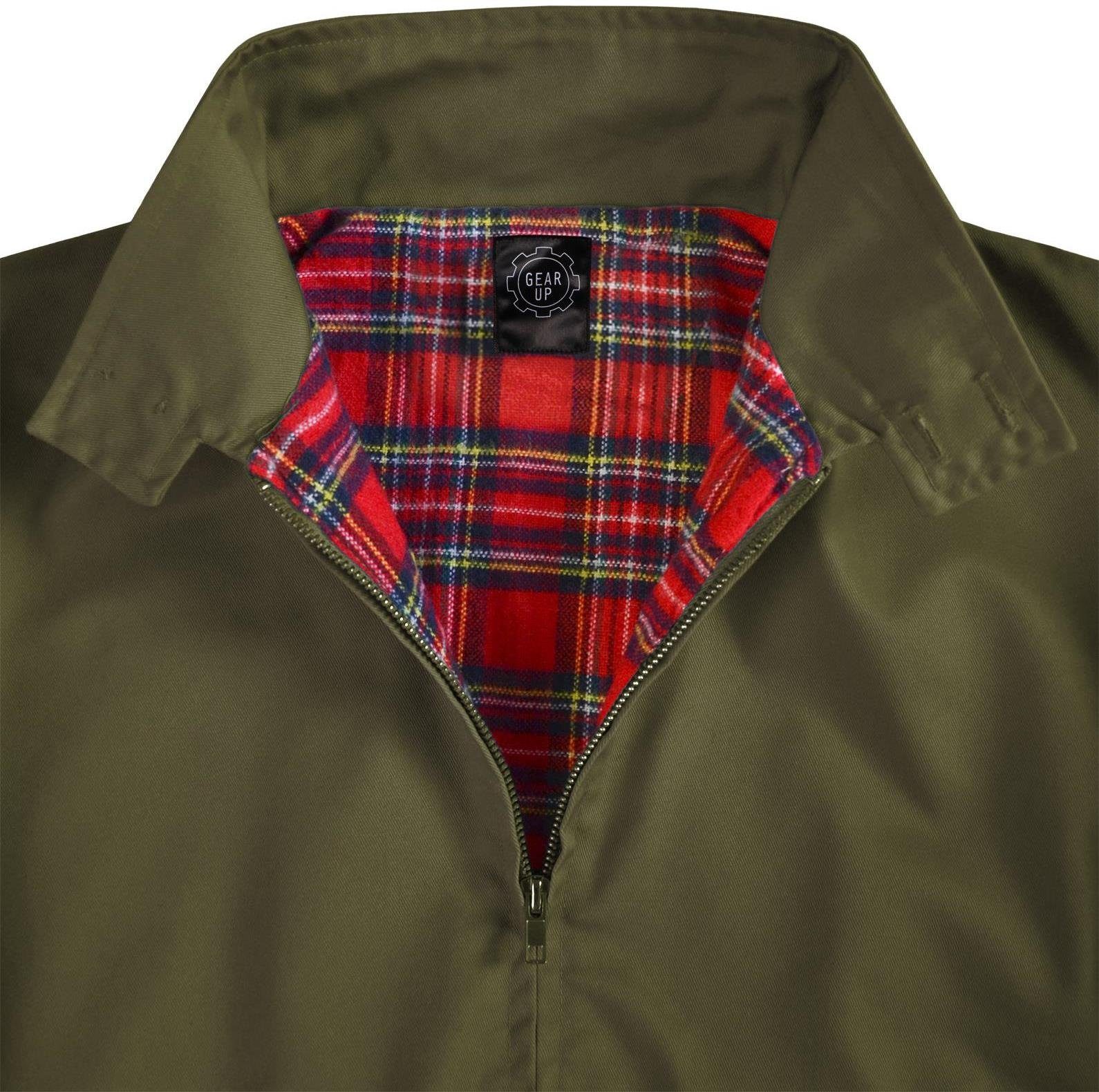 normani Blouson Herren Harrington Jacke Retro Blouson English Style mit kariertem Innenfutter Karofutter