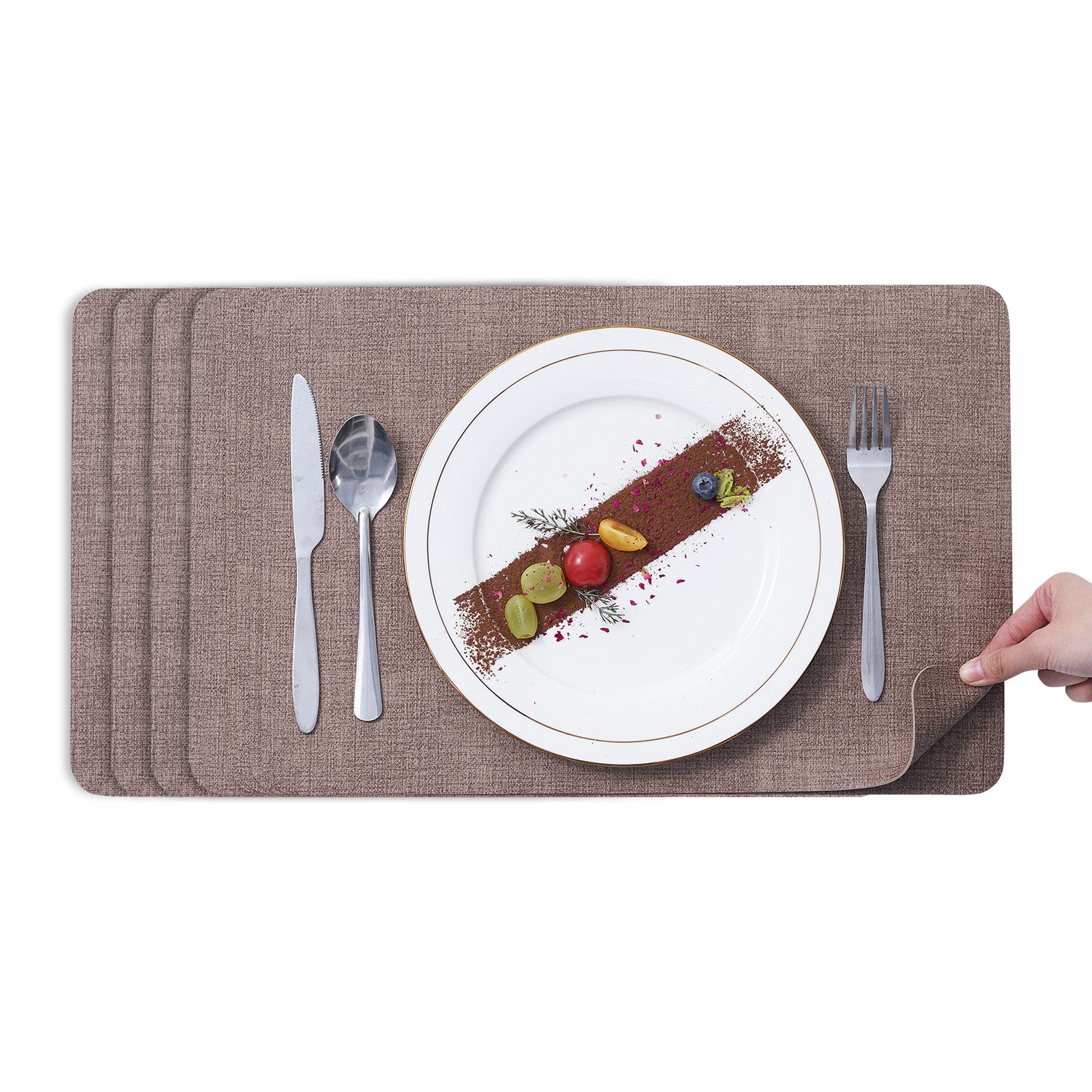 Simurq Platzset Abwaschbar - Beidseitig Nutzbare und Rutschfeste Tischsets, günstig online kaufen