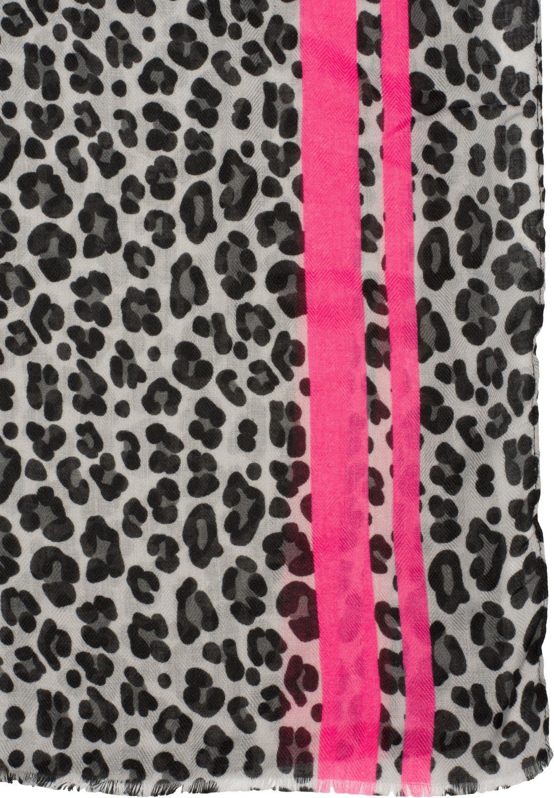 styleBREAKER Modeschal Weicher Schal mit Leoparden Print und Streifen, (1-S günstig online kaufen