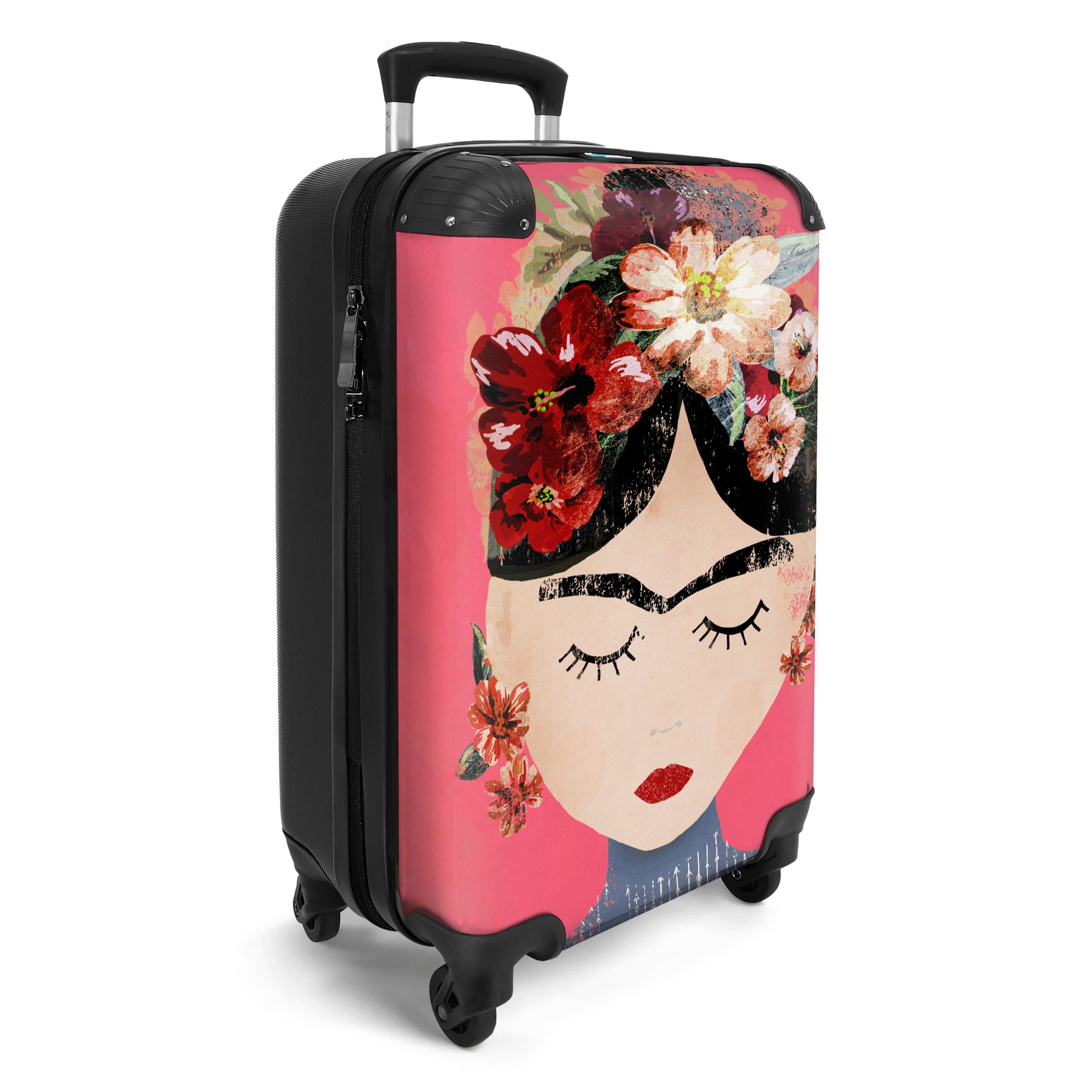 NoBoringSuitcases.com© Hartschalen-Trolley Frida Kahlo - Frau günstig online kaufen
