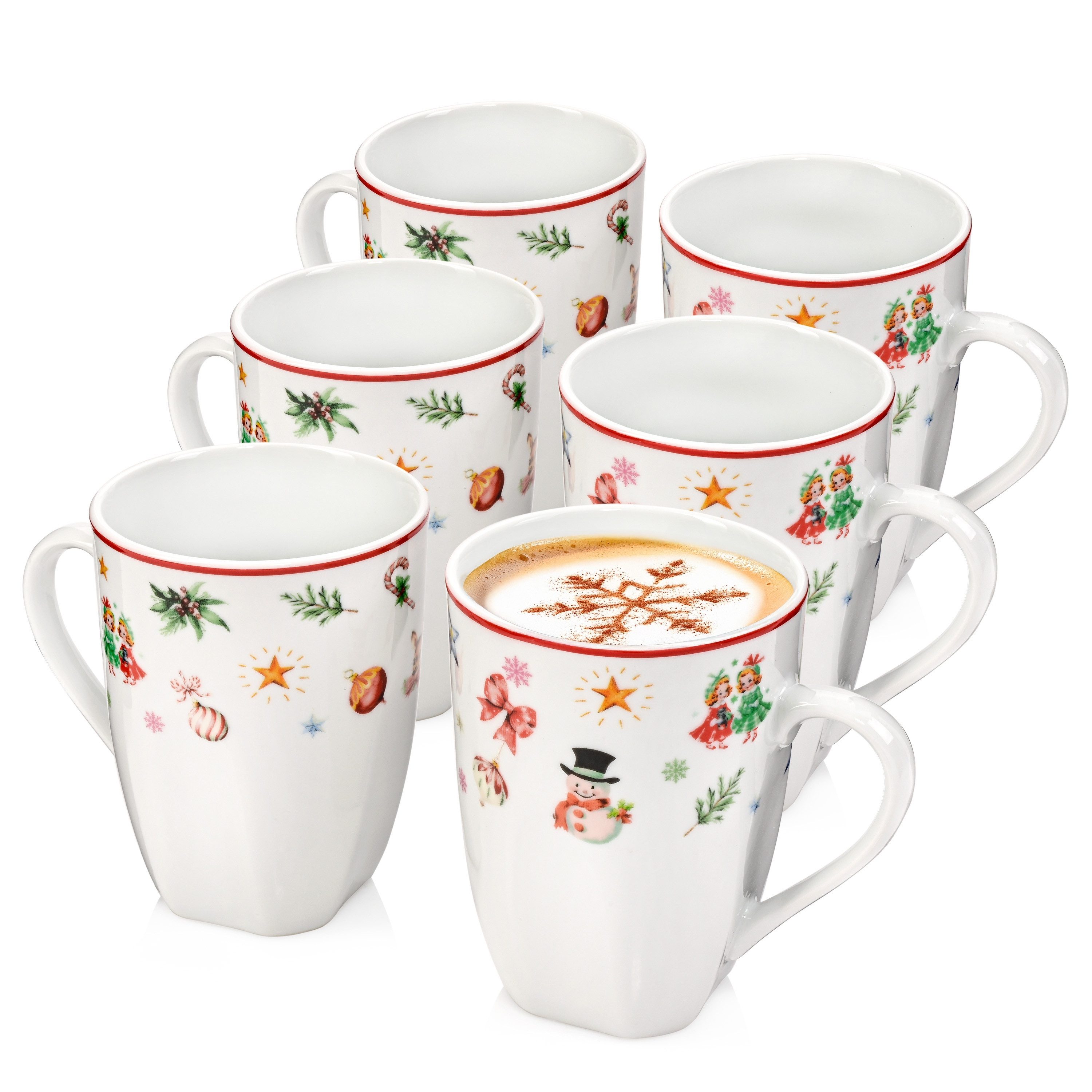 SÄNGER Кружки Чашки Set Bilgola, Porzellan, 6 tlg., Christmas Design, Erweiterbar, PREMIUM COLLECTION