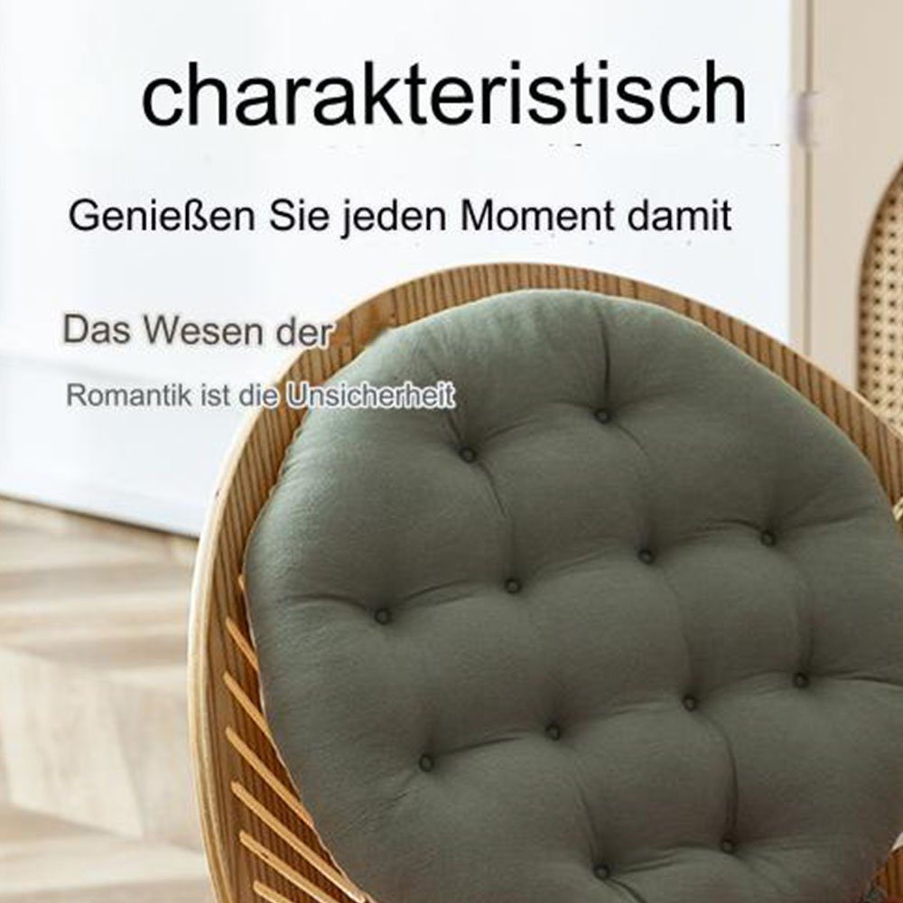 Stuhlkissen rund 40 Größe Sitzkissen Stuhlkissen Beige + Grün FELIXLEO Stuhlauflage