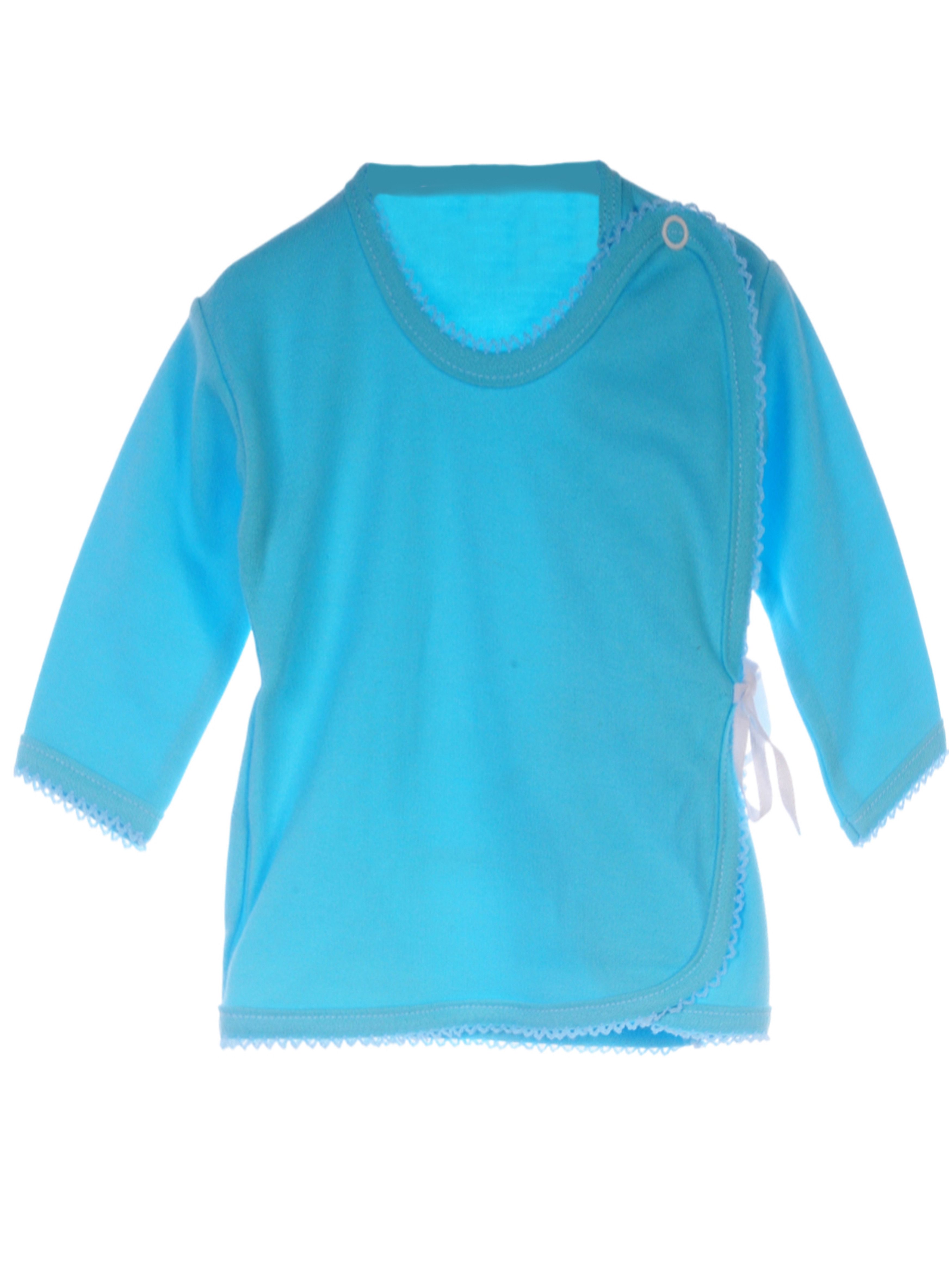 La Bortini Wickelshirt Wickelhemdchen für Neugeborene Babys in Türkis Langarmshirt aus reiner Baumwolle, 44 50 56 62 68, neutral, Erstlingsshirt