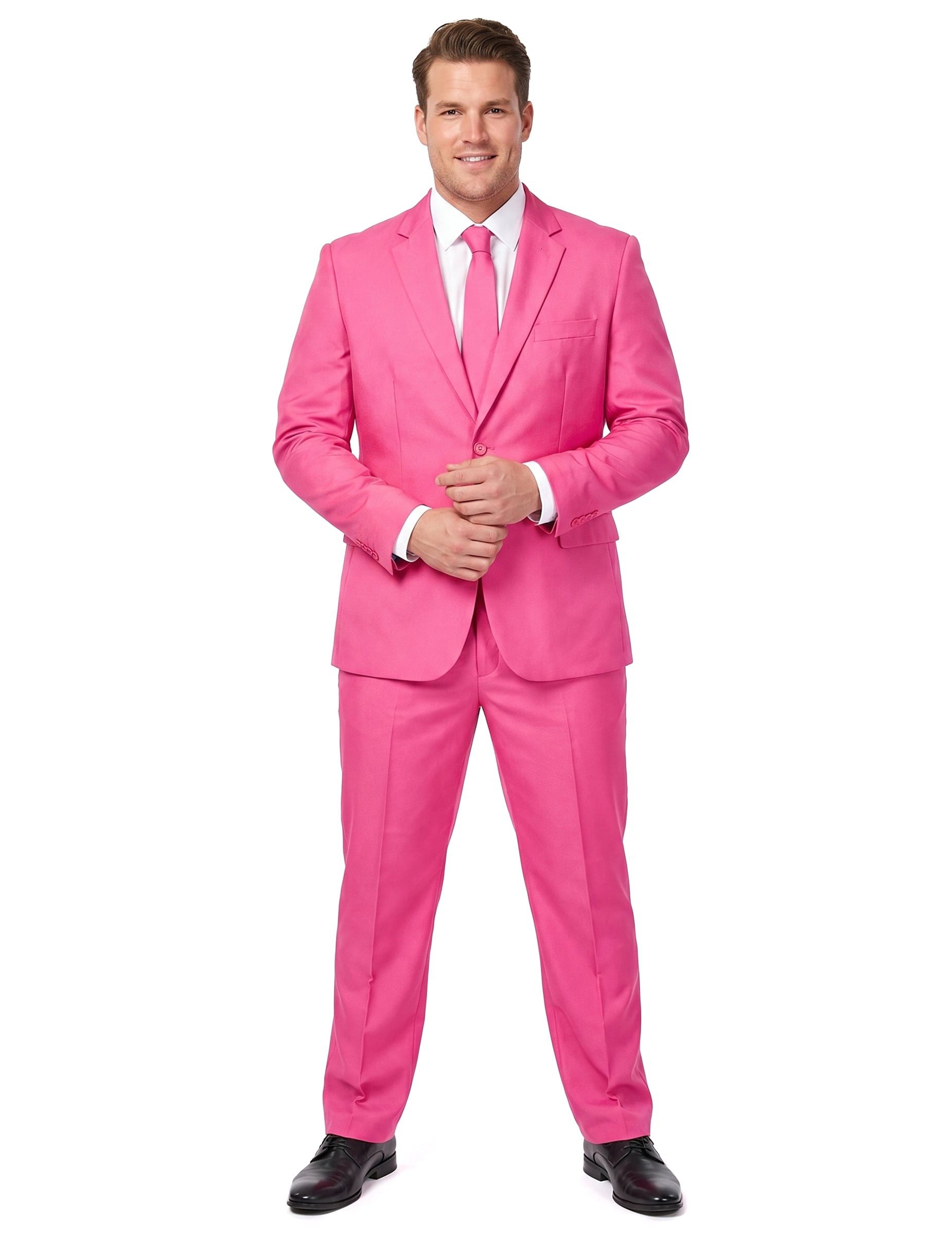 Opposuits Kostüm Suitmeister Anzug einfarbig Plus Size pink