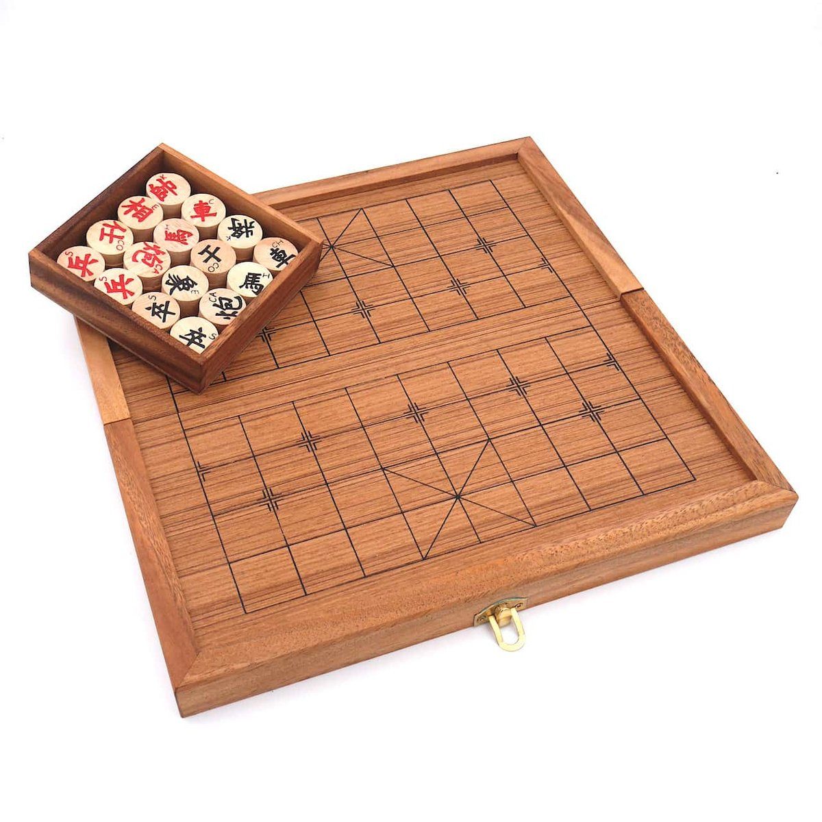 ROMBOL Denkspiele chinesisches originalen Schachspiel, Holzscheiben, mit Xiangqi - Spiel, Set Strategiespiel Holzspiel