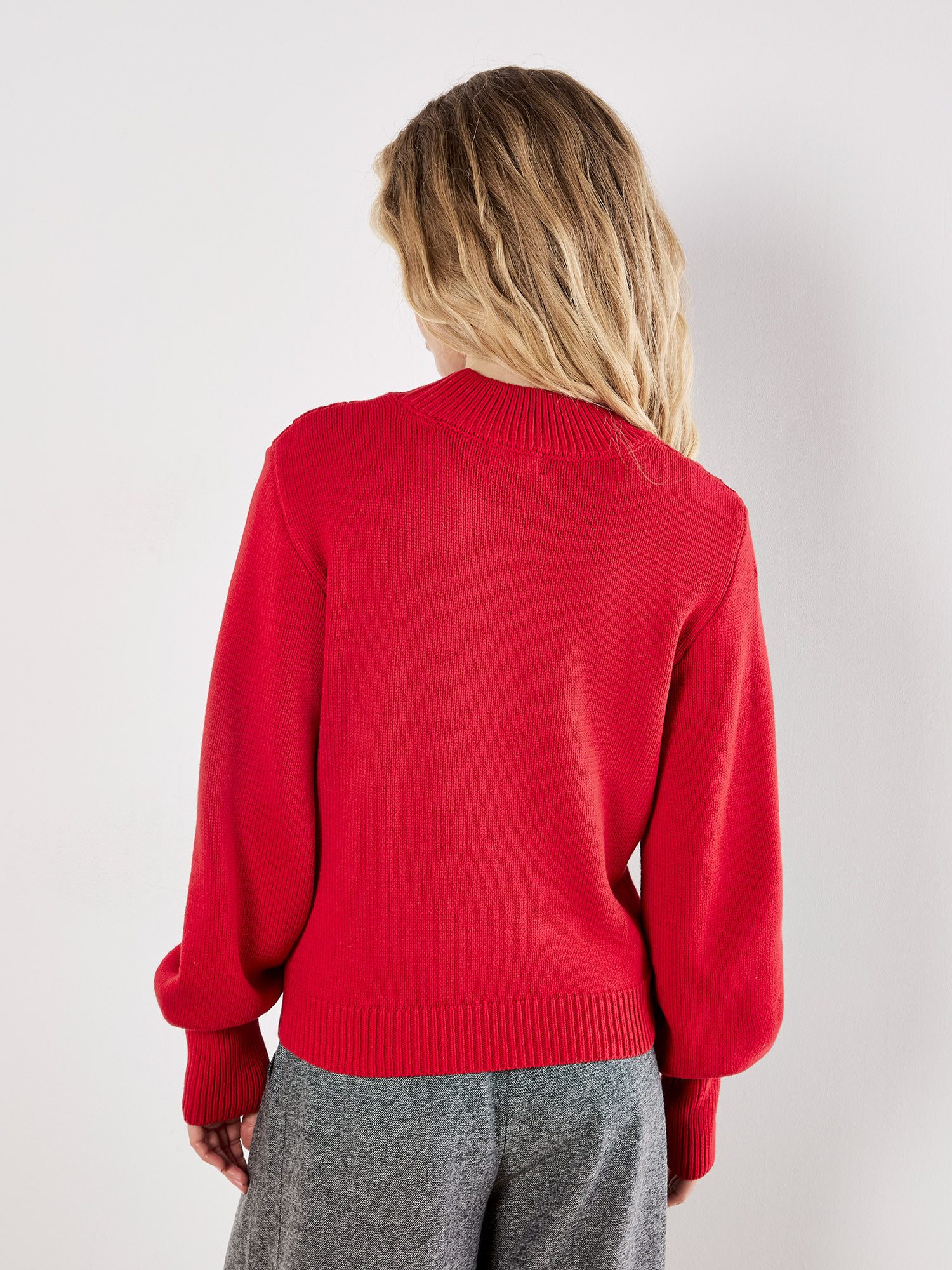 Apricot Strickpullover Rundhalspullover mit Strickmustern