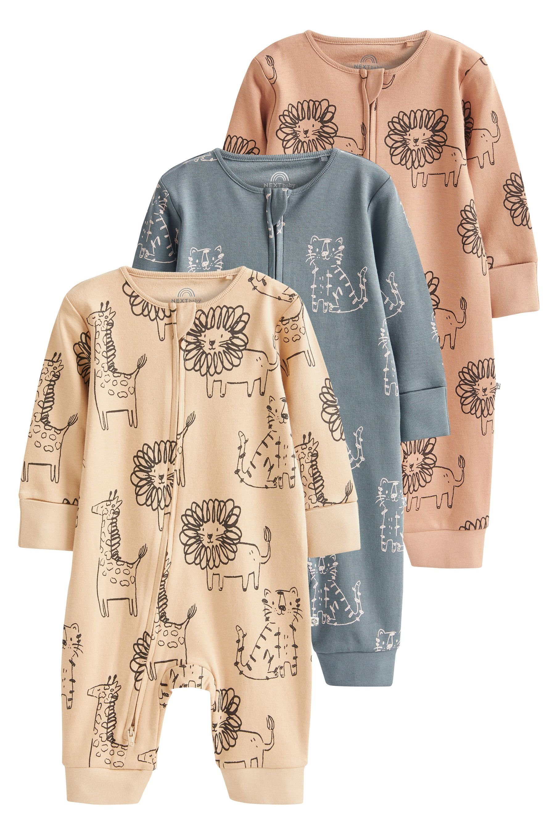 Baby Strampler Frottee 98 | Baumwolle Schlafoverall Mit Reißverschluss