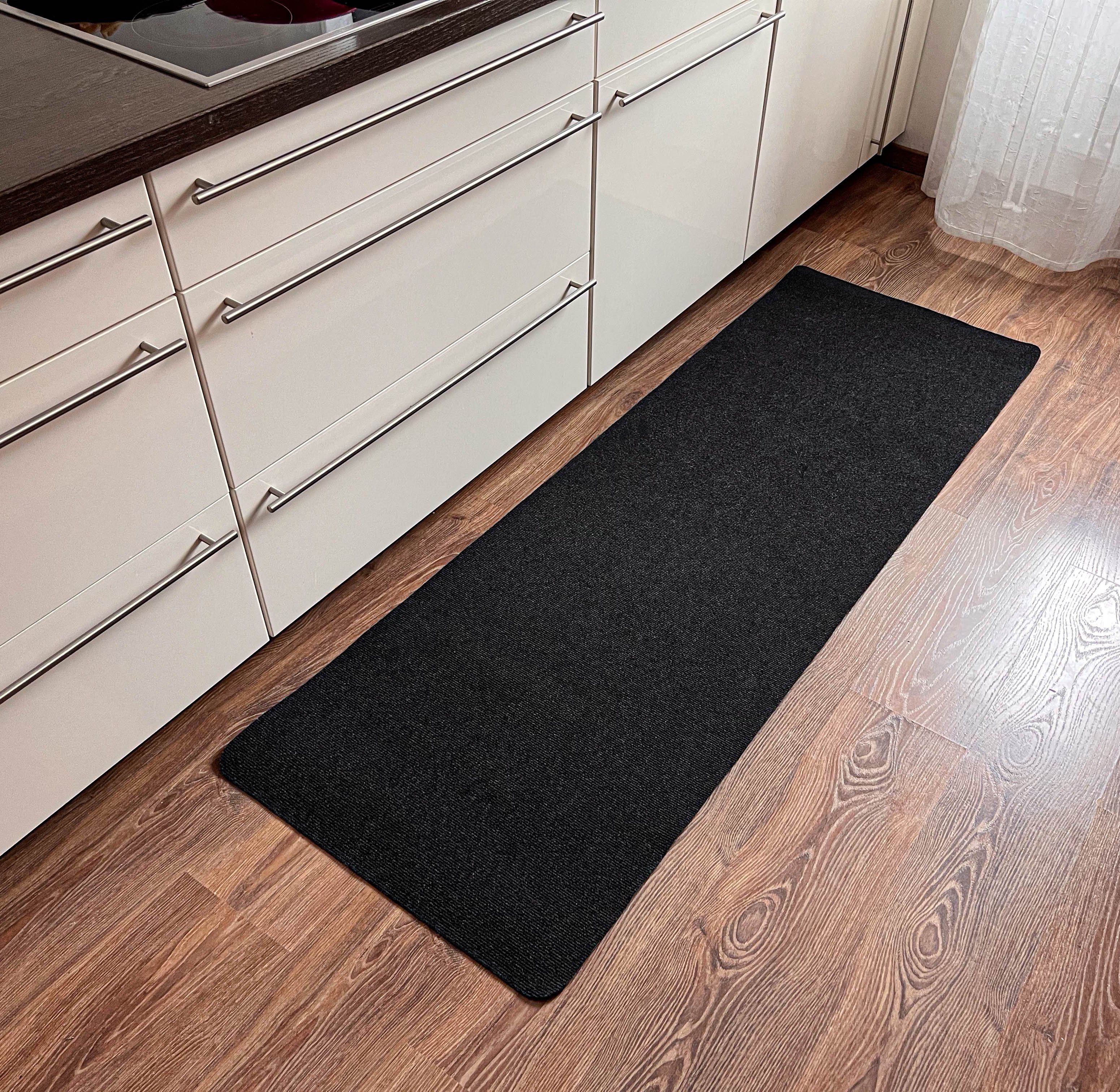oKu-Tex Küchenläufer Küchenteppich, Läufer, robuster Nadelfilz anthrazit, L günstig online kaufen