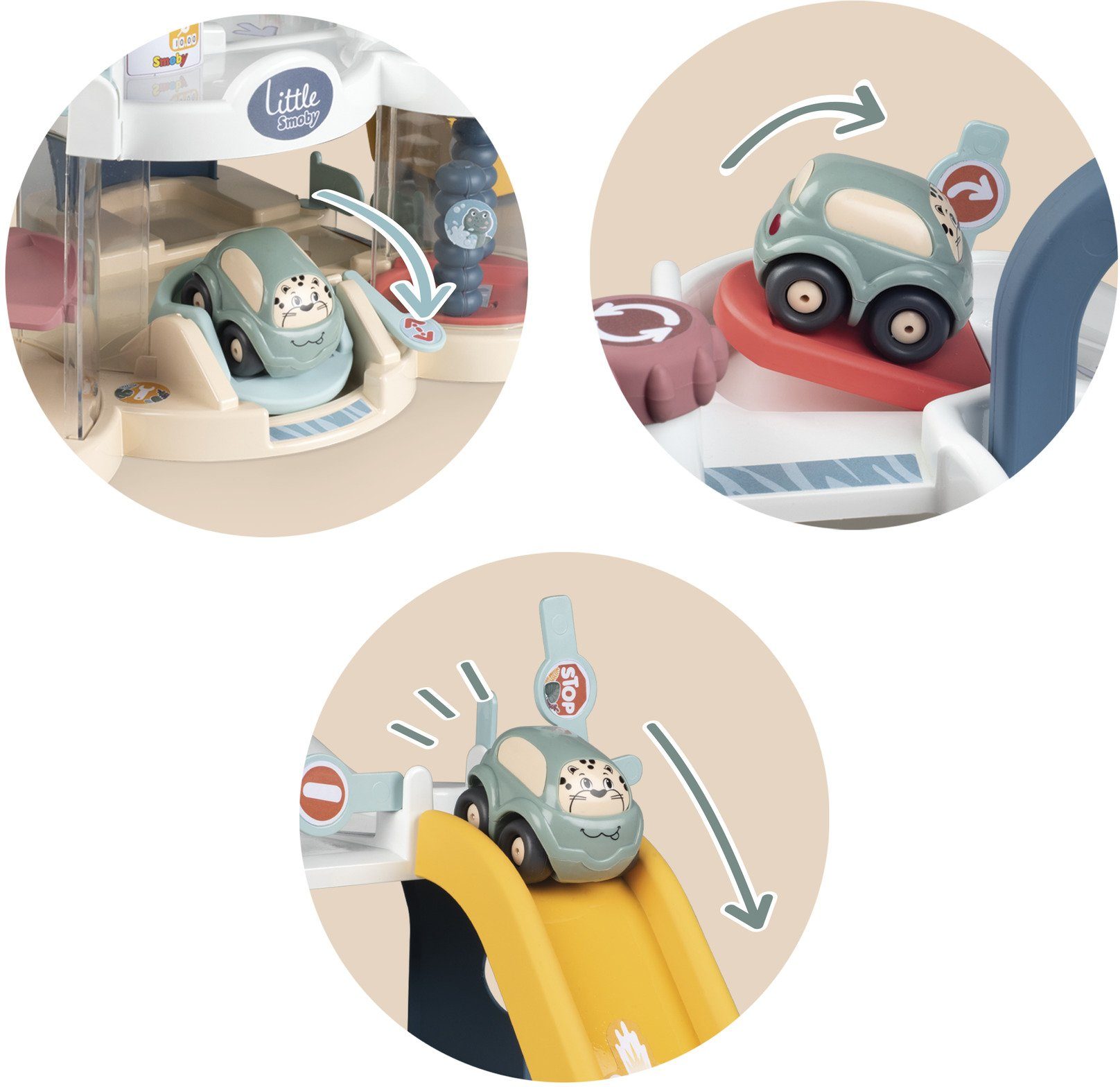 Smoby Spiel-Parkgarage Little Smoby, Multi-Garage, inklusive 1 Mini-Flitzer
