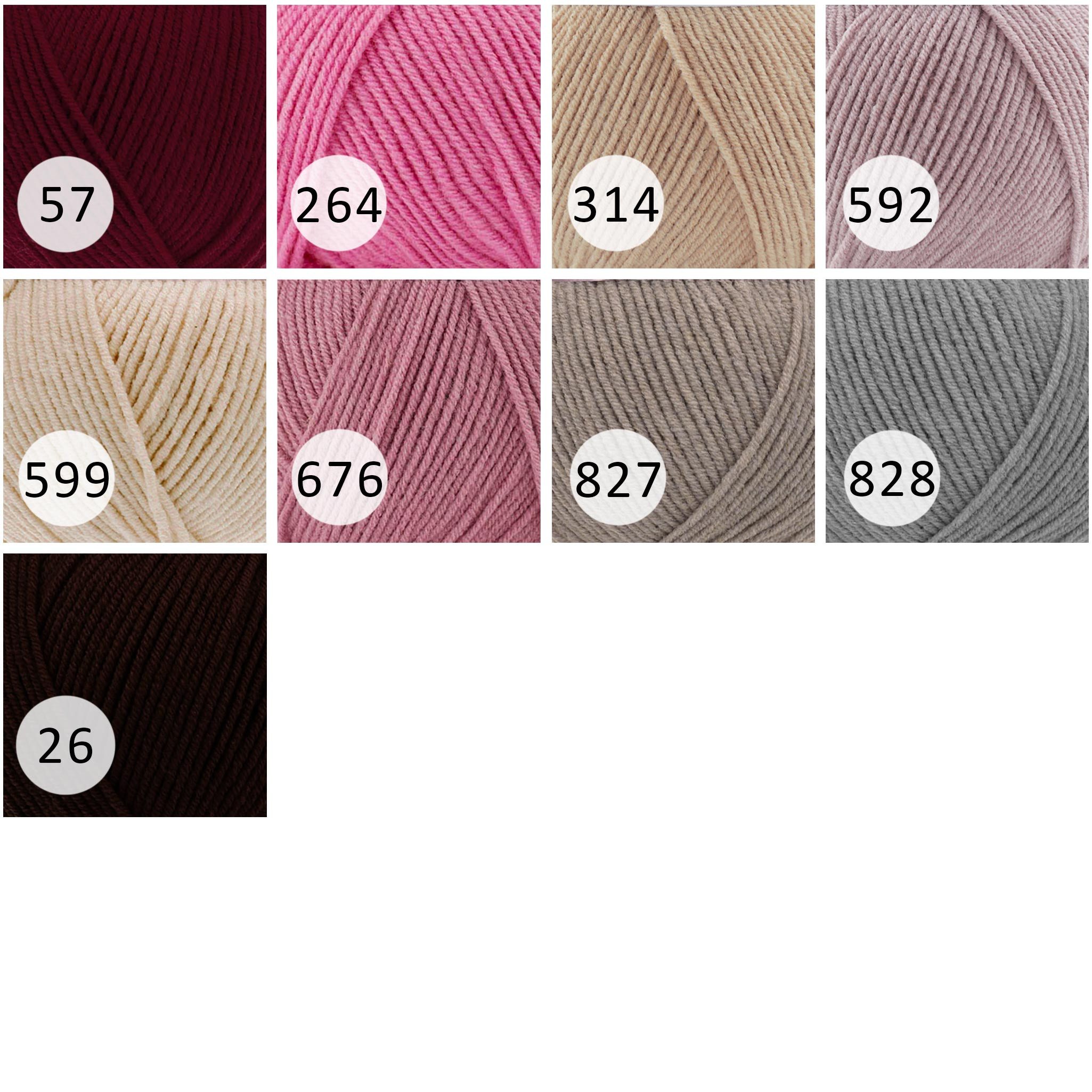 Alize 5 x 100g Strickgarn Alize Cotton Gold Uni Klassikgarn Häkelgarn Häkelwolle, 1650 m, 828 grau