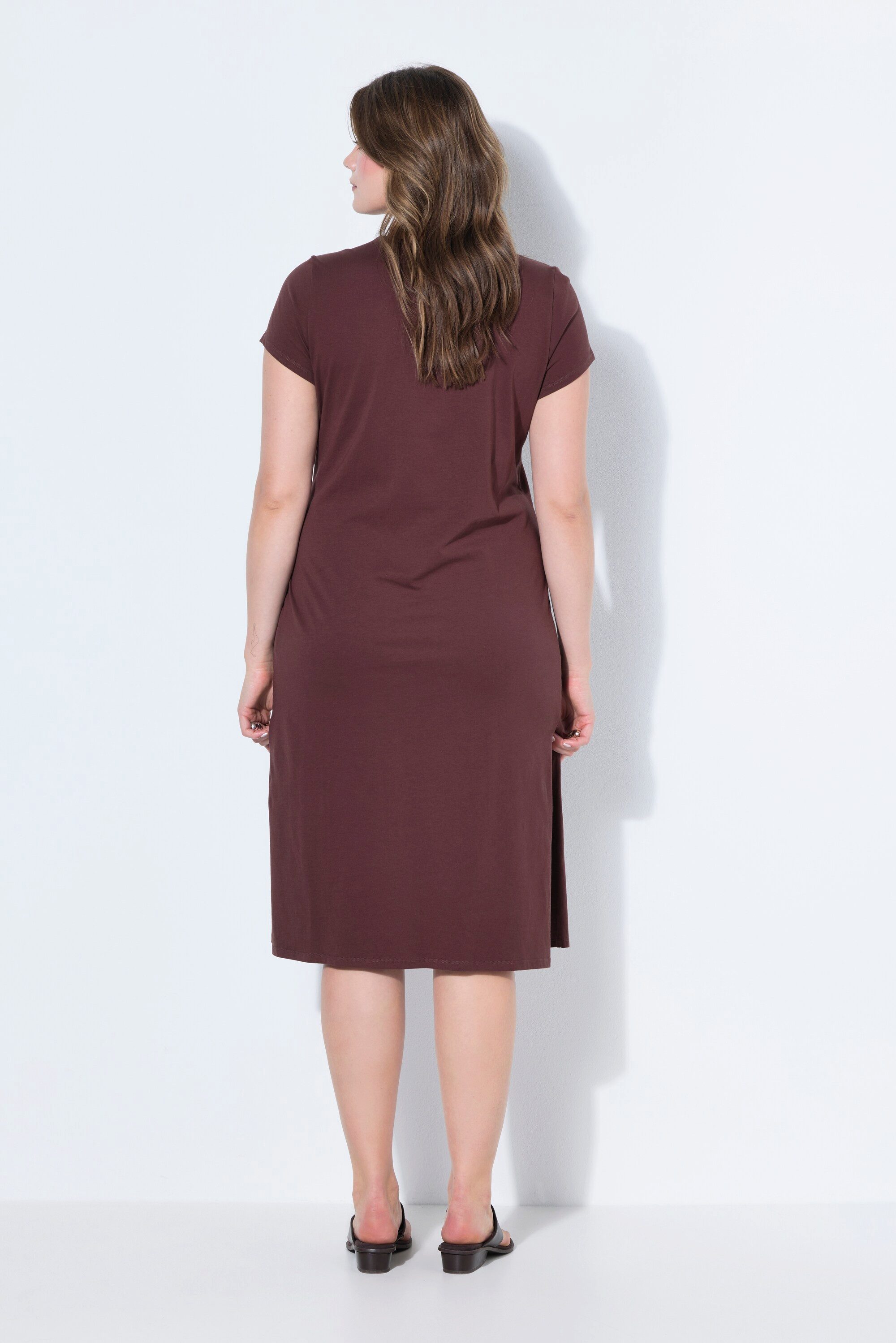 Studio Untold Midikleid Midi-Jerseykleid A-Line Drapierung mit Bindeband