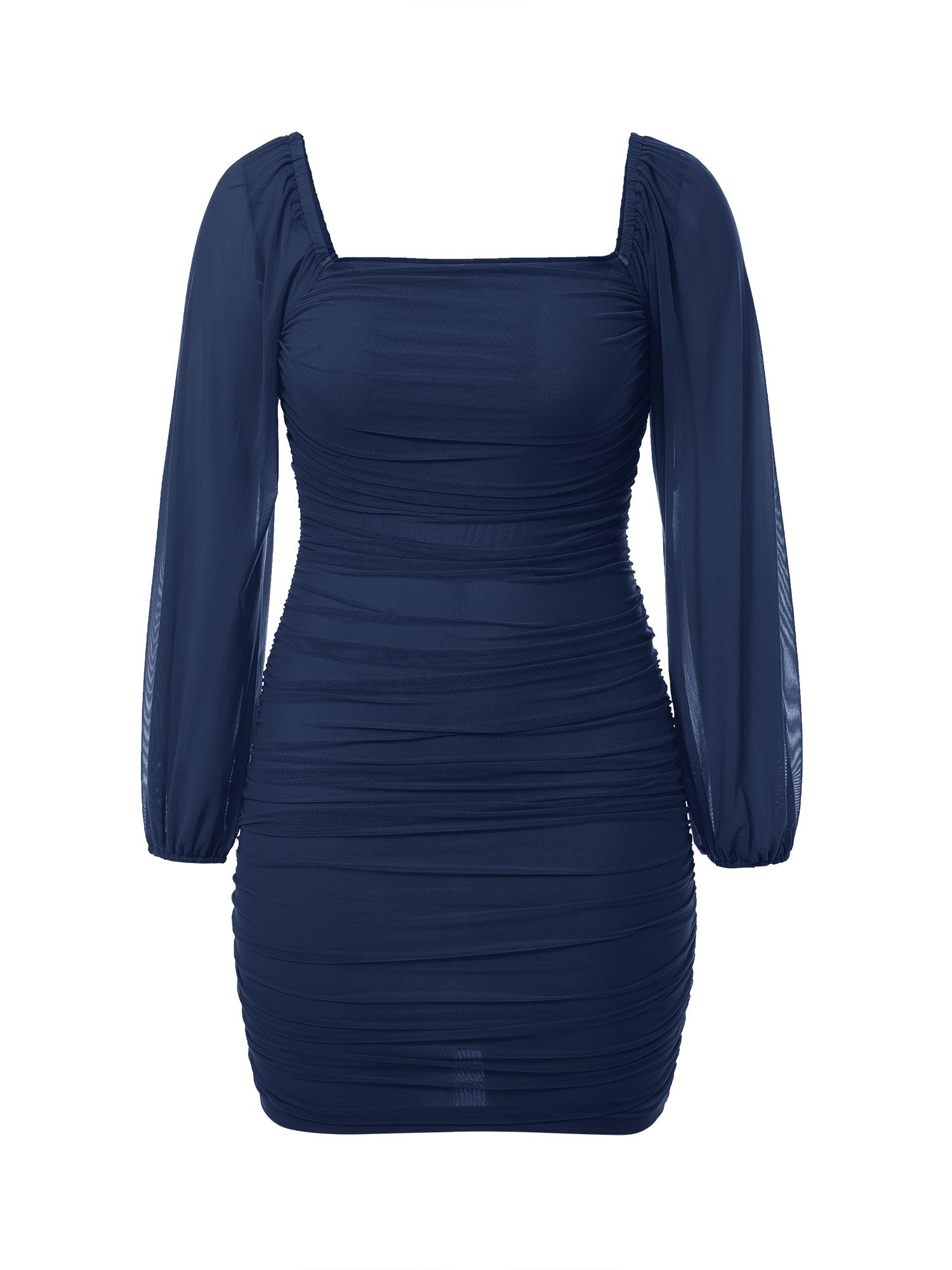 Imily Bela Minikleid Damenkleid mit Langarm und eckigem Ausschnitt (Packung, 1-tlg., 1per-Pack) Elegant – Bild 5 von 5