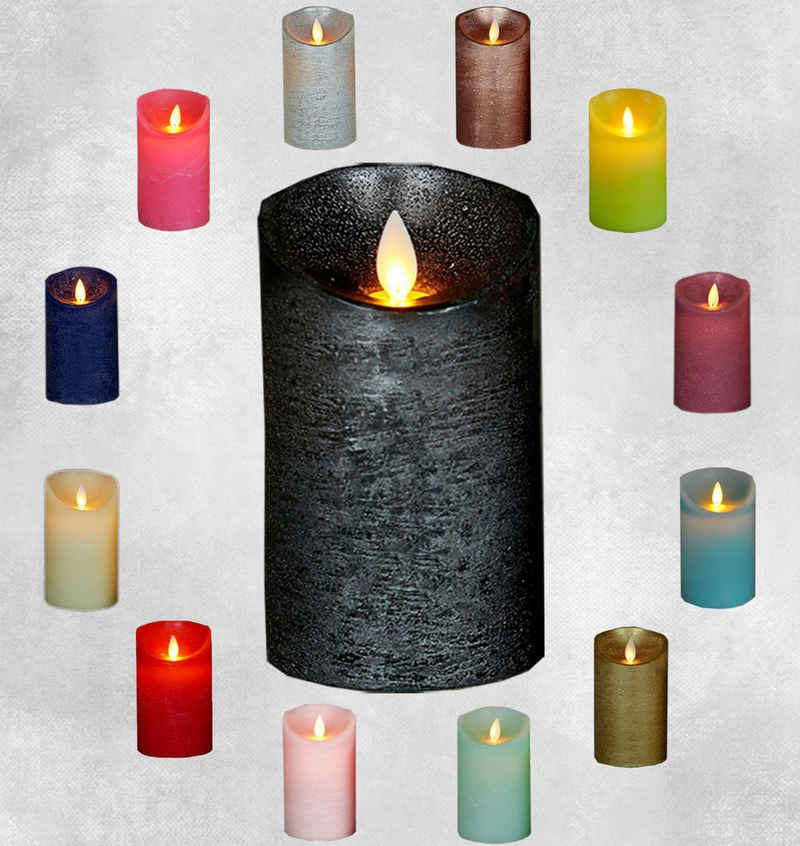 Coen Bakker Deco BV LED-Kerze LED Echtwachskerze Kerze 10 / 12,5 / 15 cm Timer Ø 7,5cm Wachskerze (1-tlg), große Farb- und Größenauswahl, Echtwachskerzen mit Timerfunktion