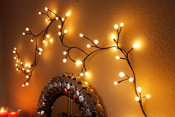 Arnusa LED-Leuchtzweig Lichterzweig 2,6m warmweiß Lichterkette LED Ast Baum, 72-flammig, Weihnachtsbeleuchtung für Innen und Außen