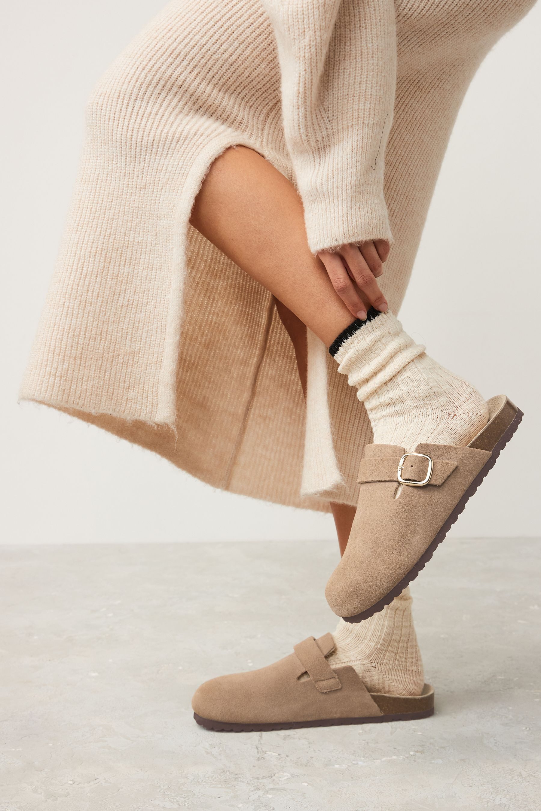 Next Forever Comfort® Leder-Clogs, extra weite Passform Clog (1-tlg)