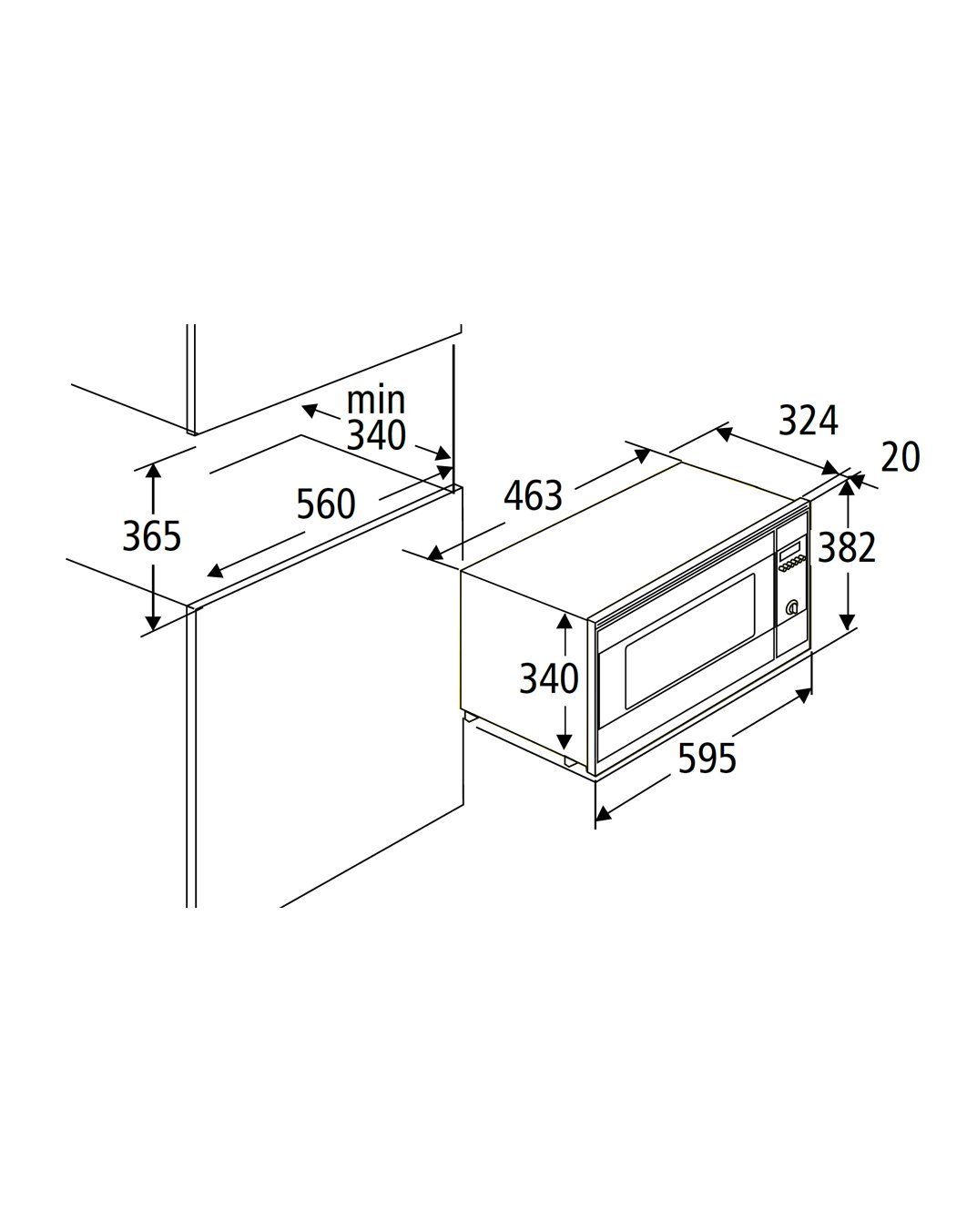 PKM Einbau-Mikrowelle, Mikrowelle, 20,00 l