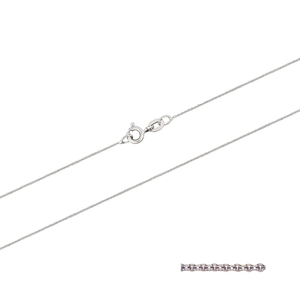 HOPLO Goldkette Goldkette Ankerkette Länge 50cm - Breite 1,3mm - 750-18 Karat Weißgold, Made in Germany