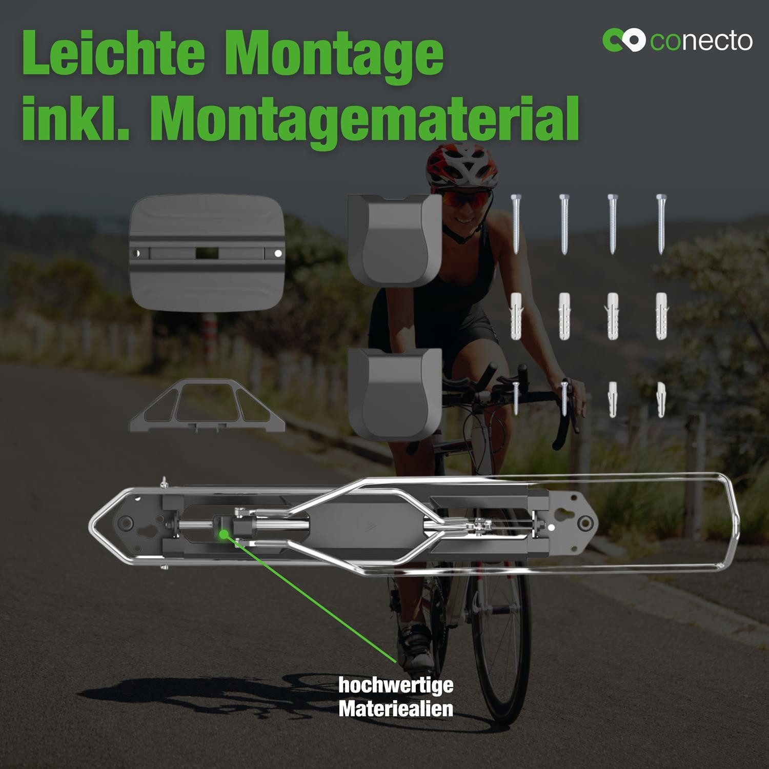 conecto bicycle wall mount, swiveling wall hanger, suitable for various bicycle types