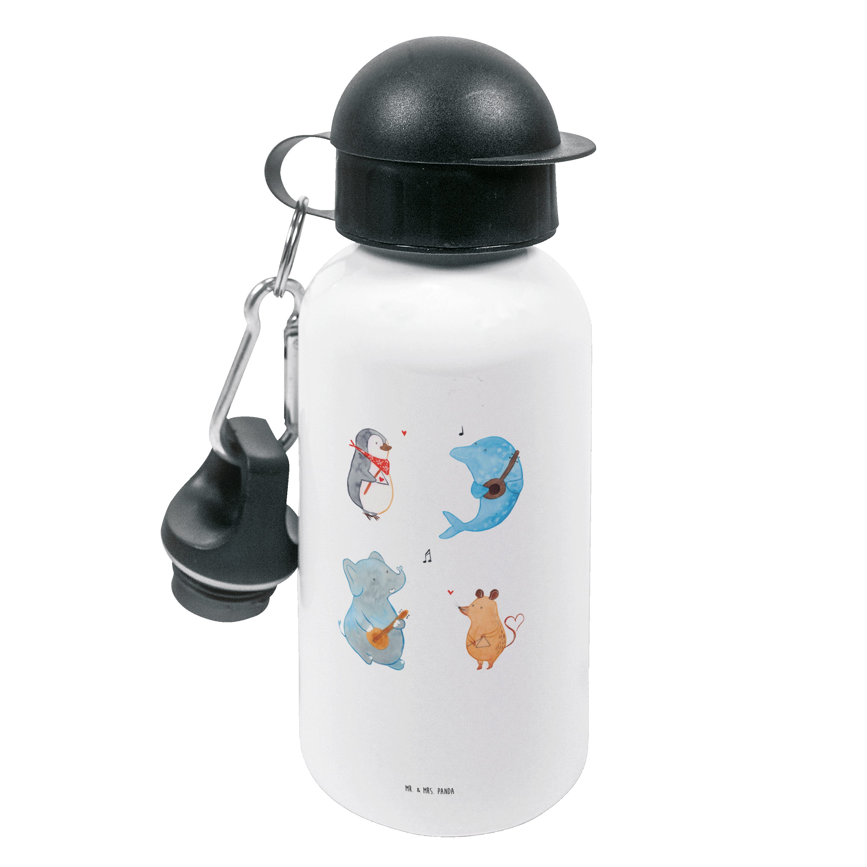 Mr. & Mrs. Panda Trinkflasche Big Band - Weiß - Geschenk, Tiermotive, Jungs, Kinder Trinkflasche, M