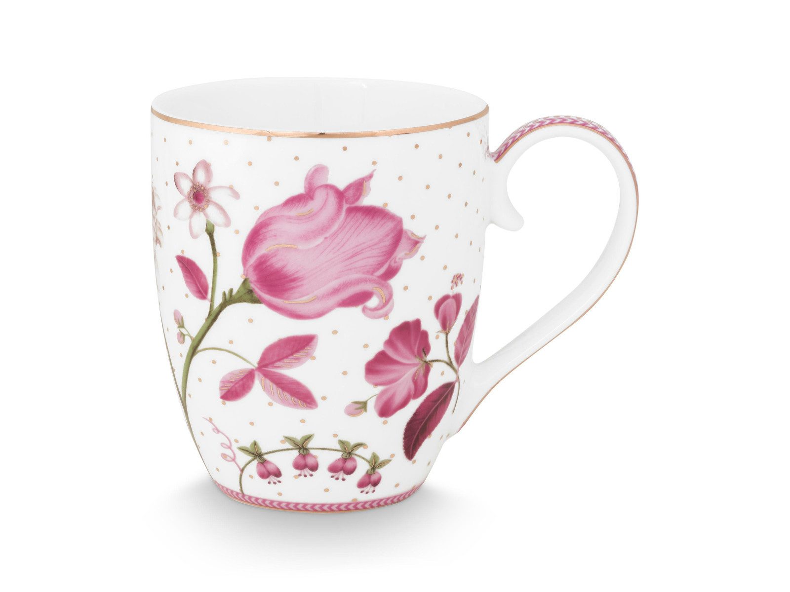 PiP Studio Becher Jolie Tulip Pink Becher XL 450ml, Porzellan