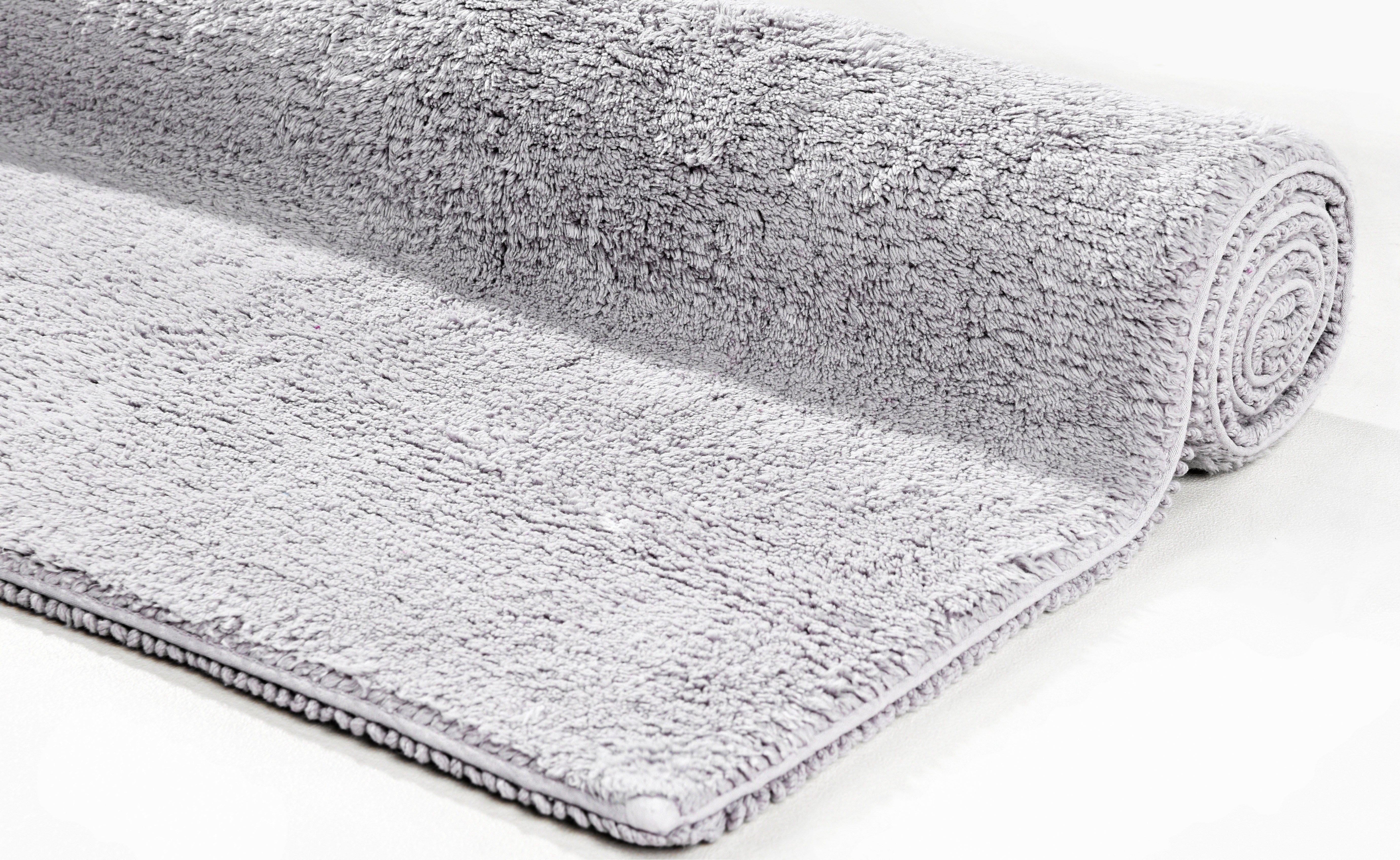TOM TAILOR HOME Badematte Cotton Double Uni, Höhe 20 mm, beidseitig nutzbar, strapazierfähig, fußbodenheizungsgeeignet, Baumwolle, quadratisch, Badteppich, Uni Farben, rechteckig & quadratisch erhältlich