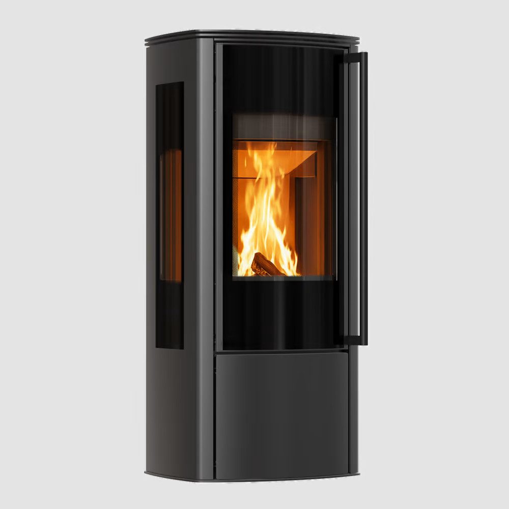 Kratki Kaminofen Freistehender Ofen KOZA AB ENYO R VIEW (3 Seiten Sichtglas), 5.5 kW