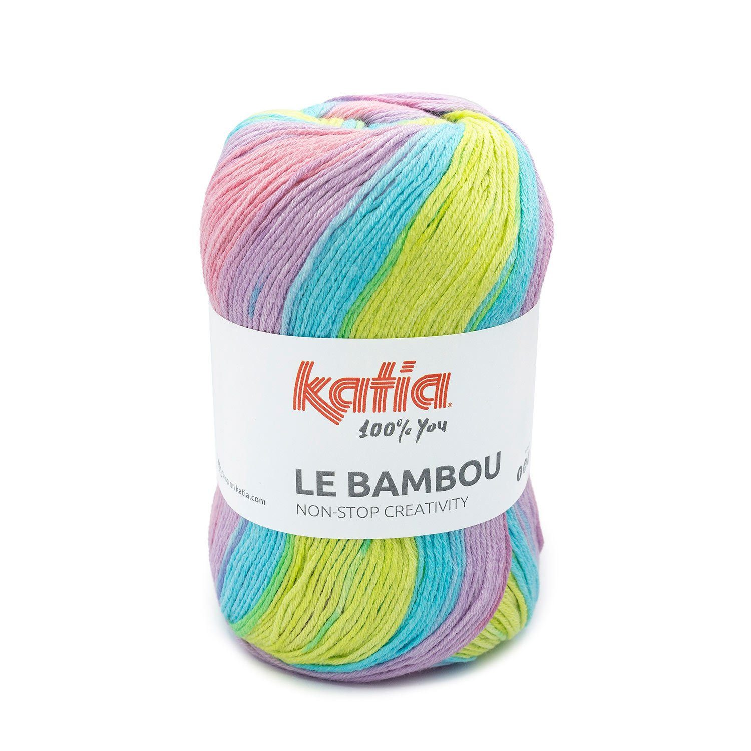 Katia Le Bambou Sommer wolle mit Bambus zum Stricken und Hkeln Hkelwolle,  280,00 m (Farbverlaufsgarn Baumwollgarn mit Bambus Viskose,  Farbverlaufswolle, Strickgarn, Strickwolle, Handstrickgarn), 50% Baumwolle  - 50% Viskose