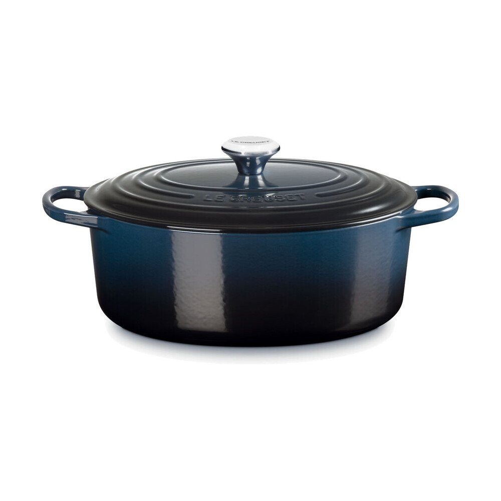 LE CREUSET Bräter Bräter mit Deckel 31 cm Signature Nuit, Gusseisen