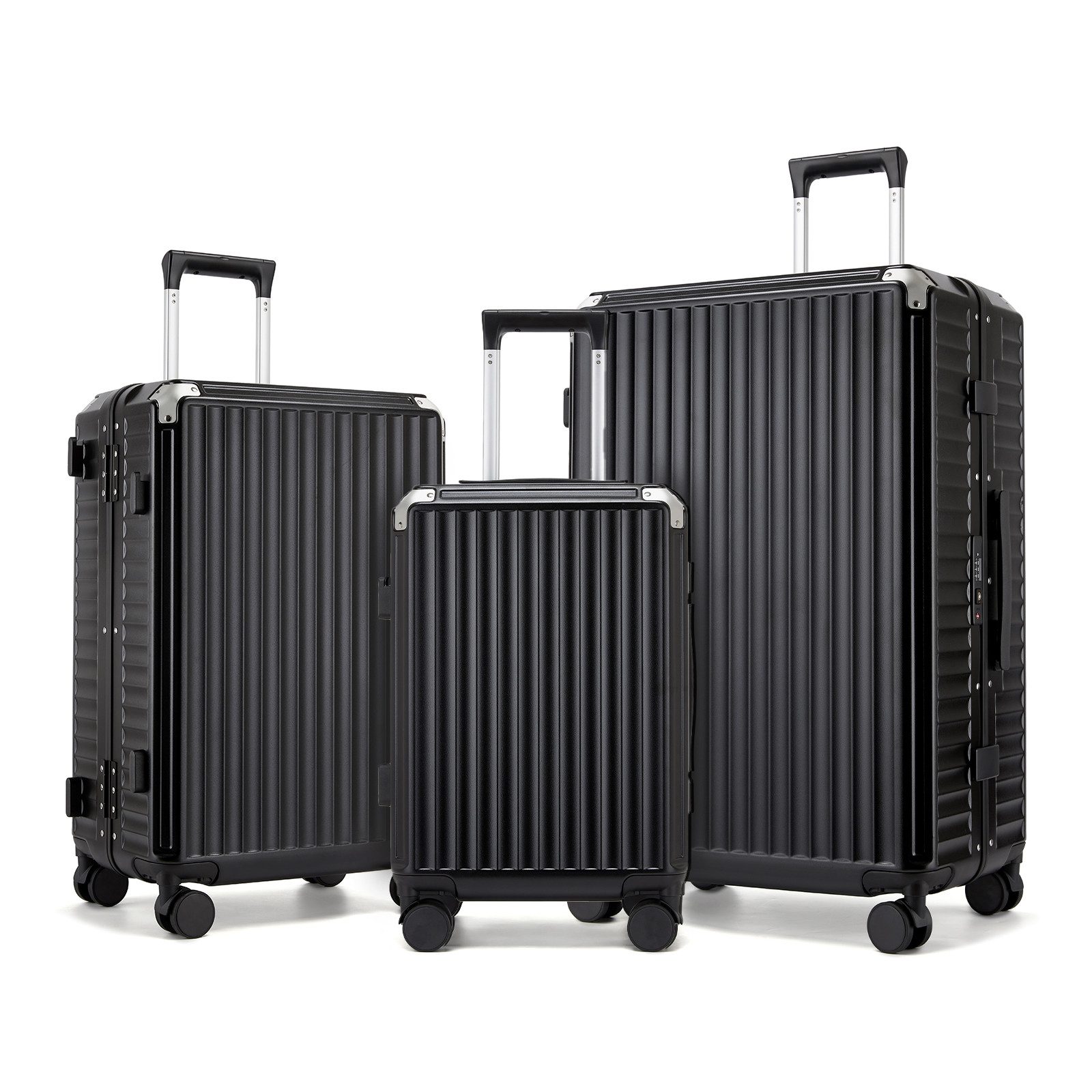 KONO Koffer Hartschalenkoffer, Reisekoffer aus PC mit Aluminium-Rahmen