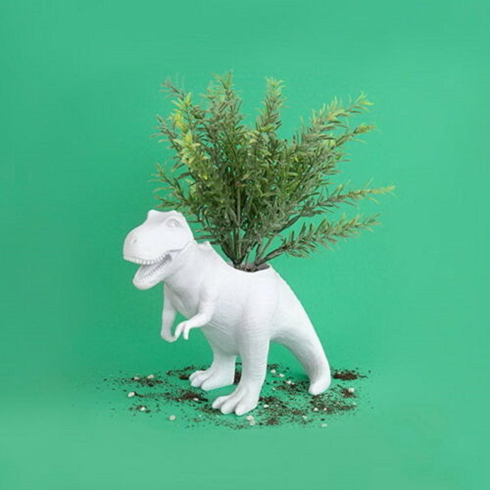 GIFT REPUBLIC Blumentopf T-Rex (Dinosaurier, 1 St., Polyresin), ca. 22 x 10 x 17,5 cm