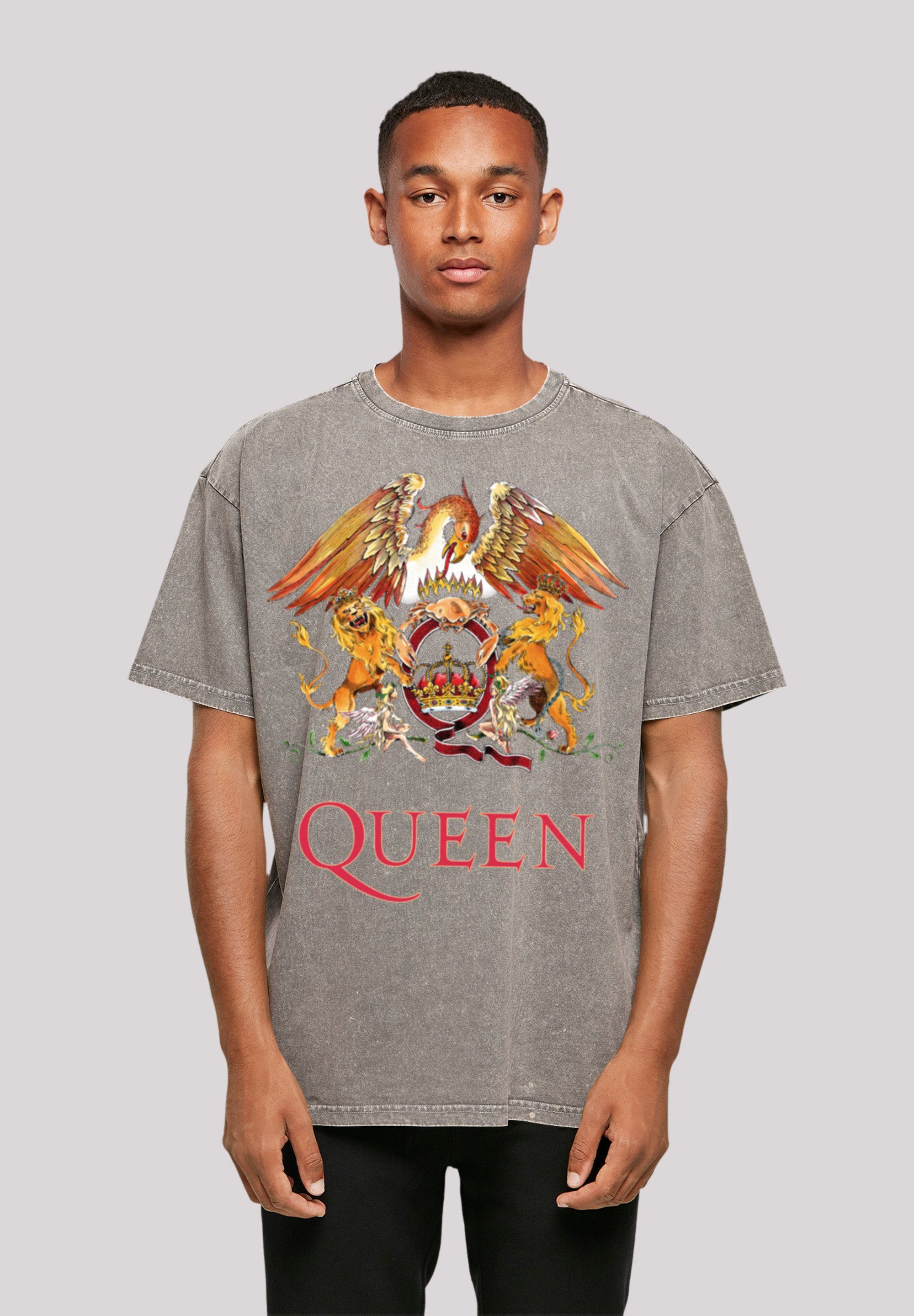 F4NT4STIC T-Shirt Queen Classic Crest Print Asphalt