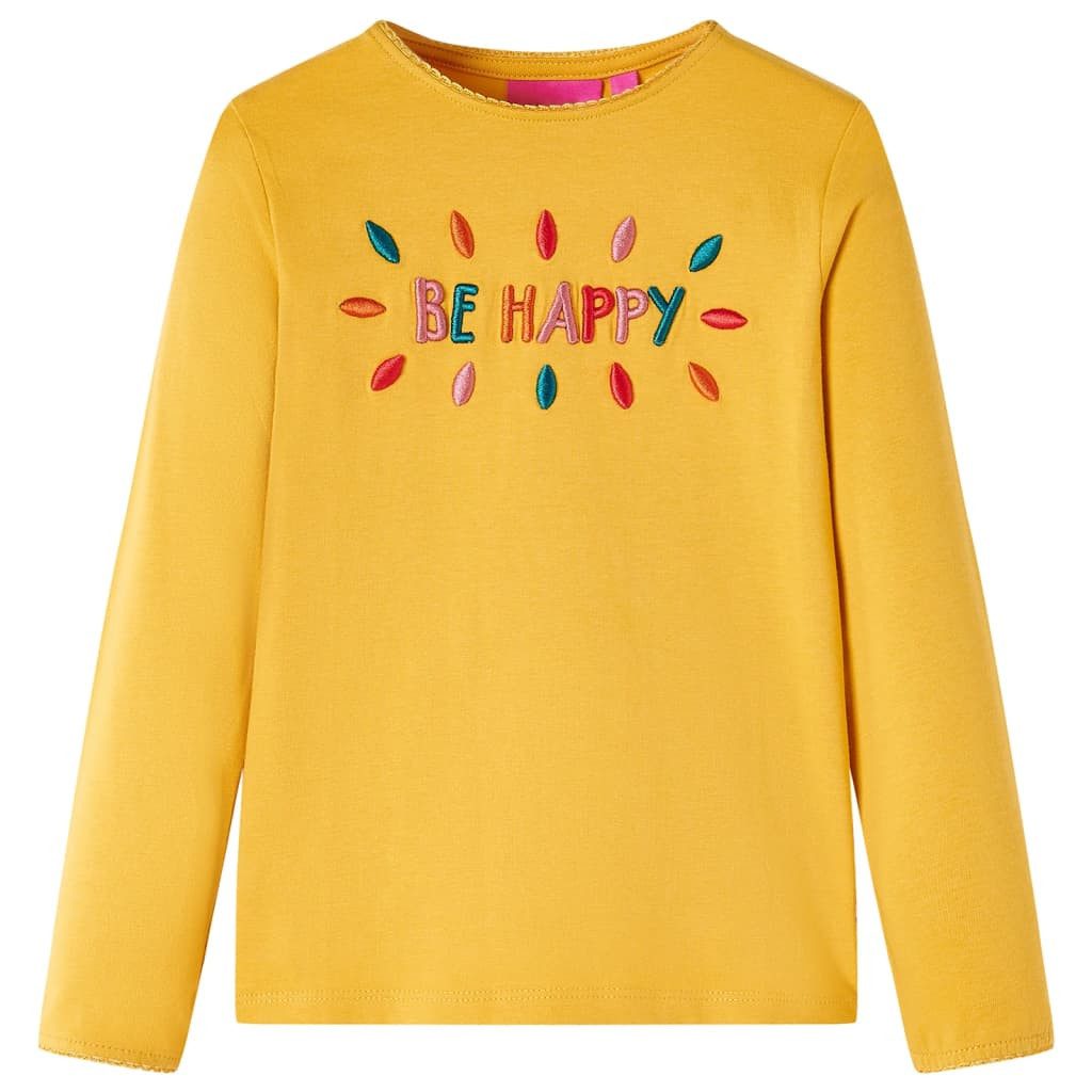 Langarmshirt Kinder-Langarmshirt Dunkles Ocker 104