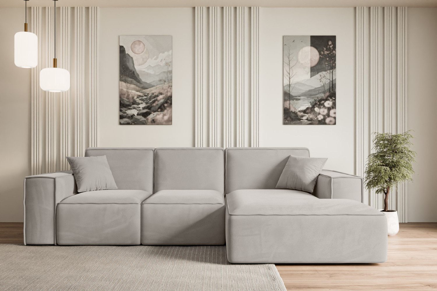 ALTDECOR Ecksofa SERRA-L, Sofa Praktische Bequeme Funktionsecke Couch L-Form Eckcouch, Corner Sofa U-Form Vielseitige Sofa Wohnlandschaft Wohnzimmer