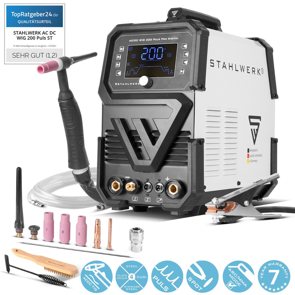 STAHLWERK Schutzgasschweißgerät Schutzgas-Schweißgerät AC/DC WIG 200 günstig online kaufen