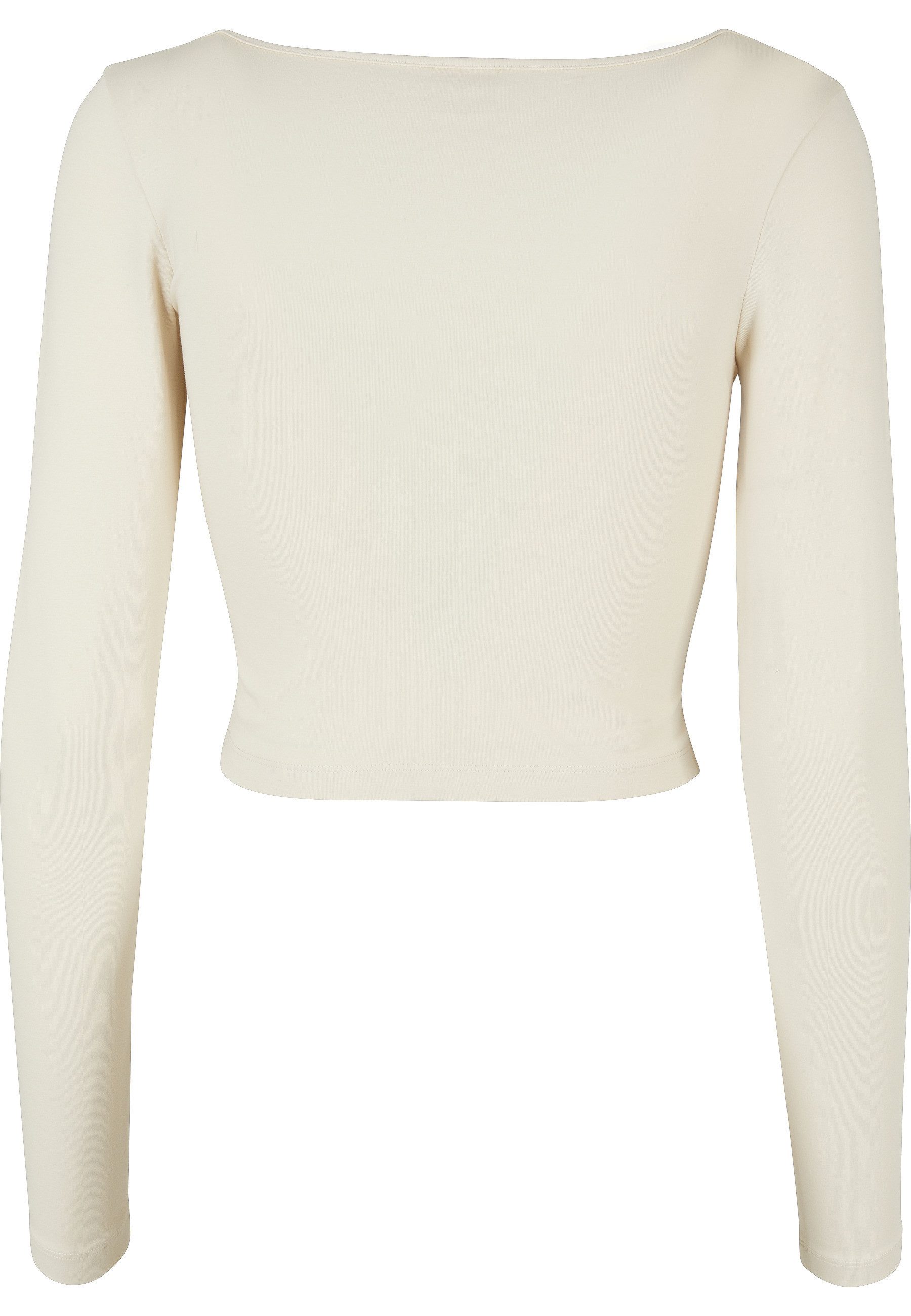 URBAN CLASSICS Langarmshirt Urban Classics Damen Ladies Organic Wide Neck Cropped Longsleeve (1-tlg)