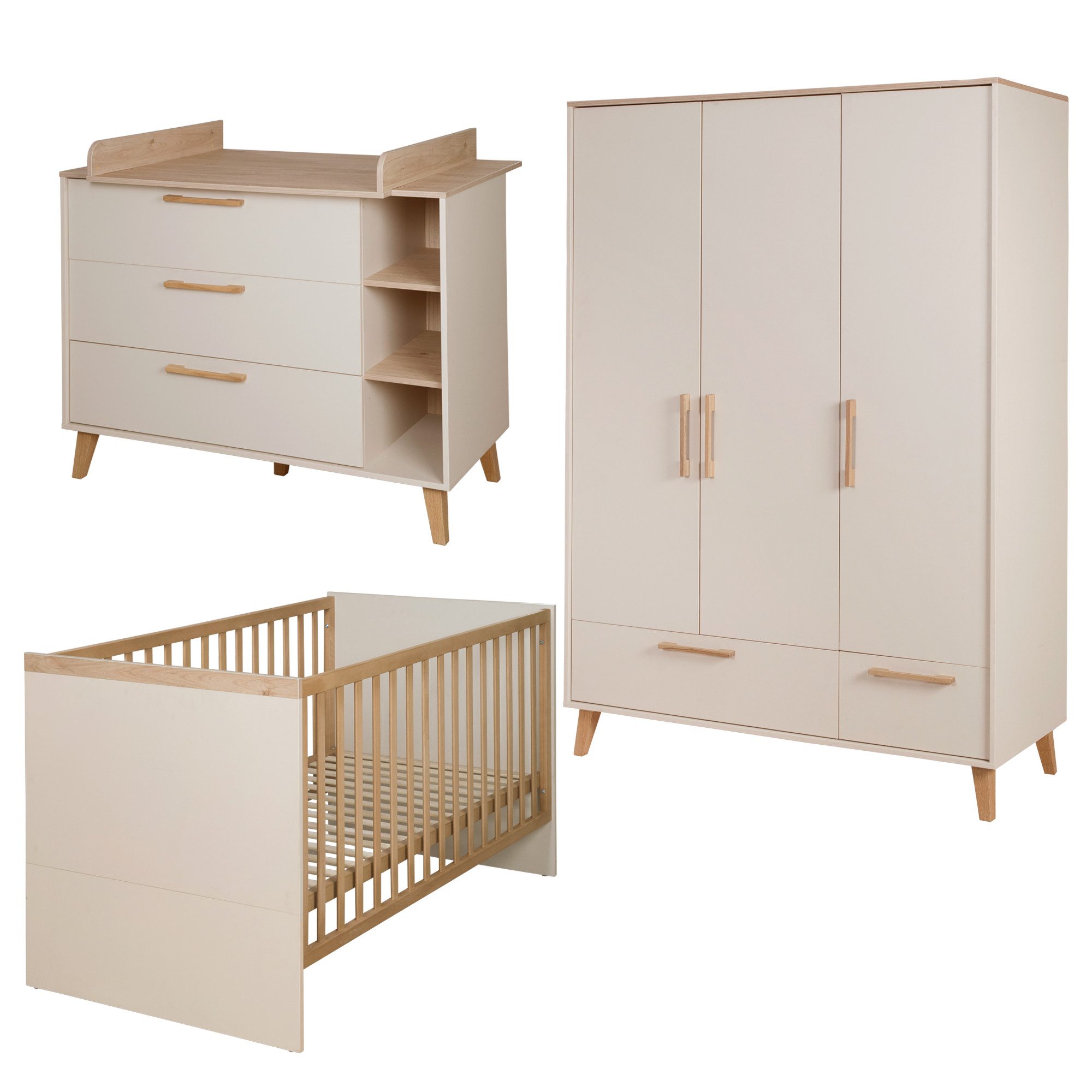 roba® Babyzimmer-Komplettset Jil - modernes Kinderzimmer in Cashmere mit De günstig online kaufen