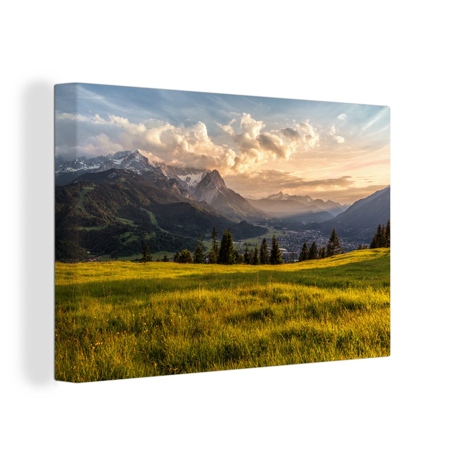 OneMillionCanvasses® Leinwandbild Wiese in Deutschland, (1 St), Wandbild Leinwandbilder, Aufhängefertig, Wanddeko, 30x20 cm