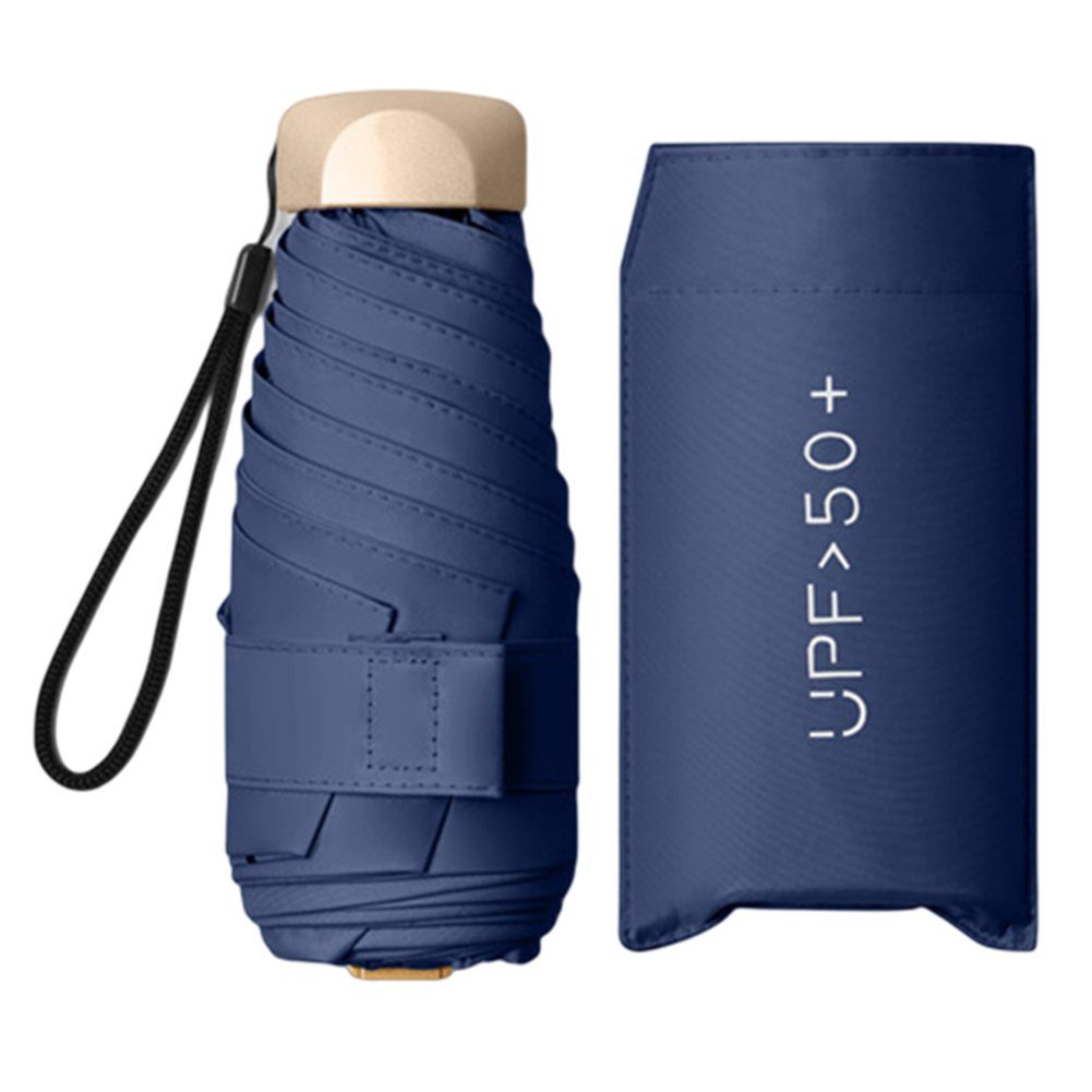 Blusmart Taschenregenschirm Mini-Sonnenschirme Mit Fünf Falten, Tragbare Taschenschirme Für navy blue