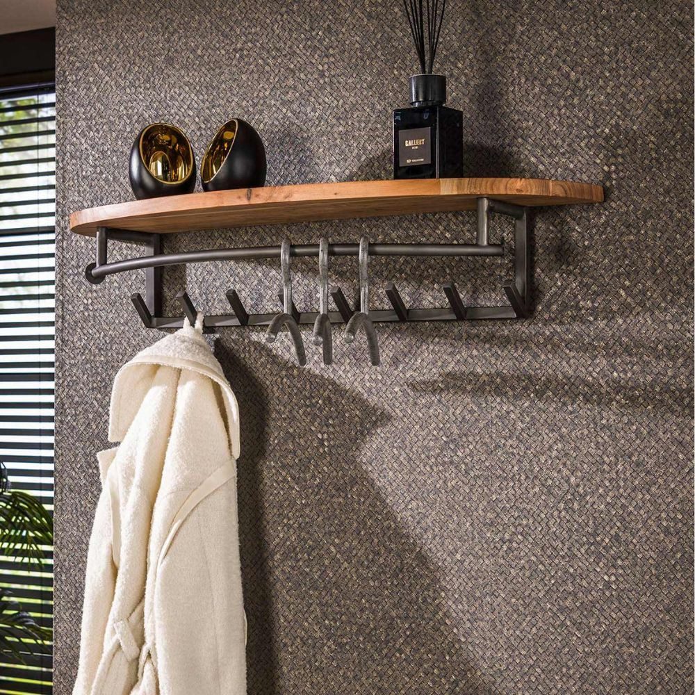 RINGO-Living Kleiderständer RINGO-Living Garderobe Anais aus Akazienholz in Natur 8 Haken