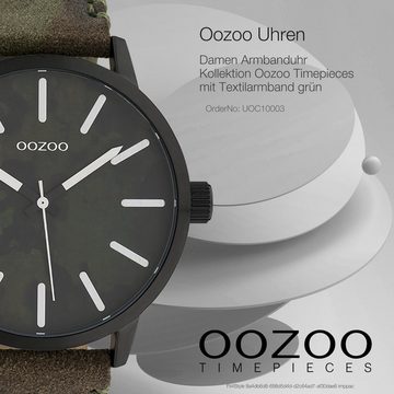 OOZOO Quarzuhr Oozoo Unisex Armbanduhr Timepieces Analog, (Analoguhr), Damen, Herrenuhr rund, groß (ca. 45mm) Textilarmband, Fashion-Style