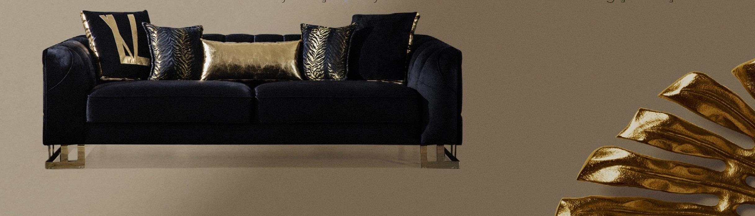 Möbel italienischer Stil Textil Polster Sitzer JVmoebel 3Sitzer Sofa Couch Sofa