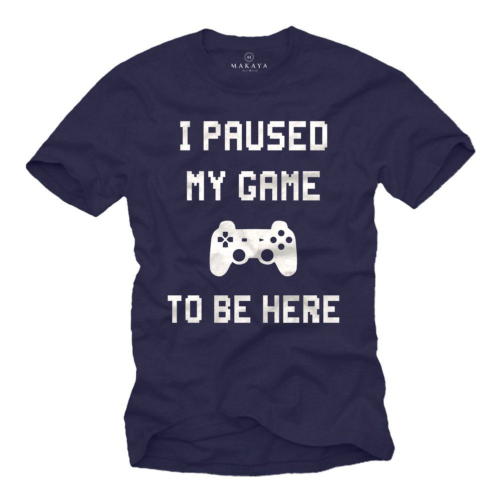 MAKAYA T-Shirt Gamer Computer Design Männer Herren Jungen Jungs Nerd Gaming Motiv mit Druck, aus Baumwolle