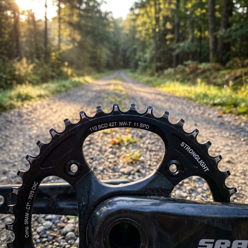 Kettenschaltung Stronglight Kettenblatt Gravel f Sram 44Zähne schwarz Alu 7075-T6 110m