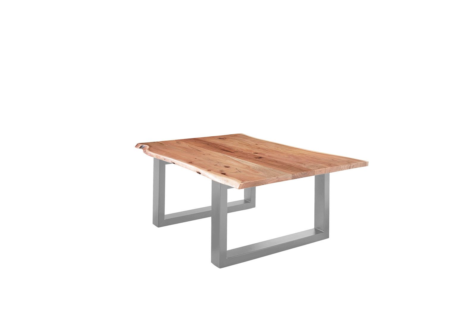 SAM® Couchtisch Turna, massives Akazienholz, natürliche Baumkante, Metallgestell U-Form