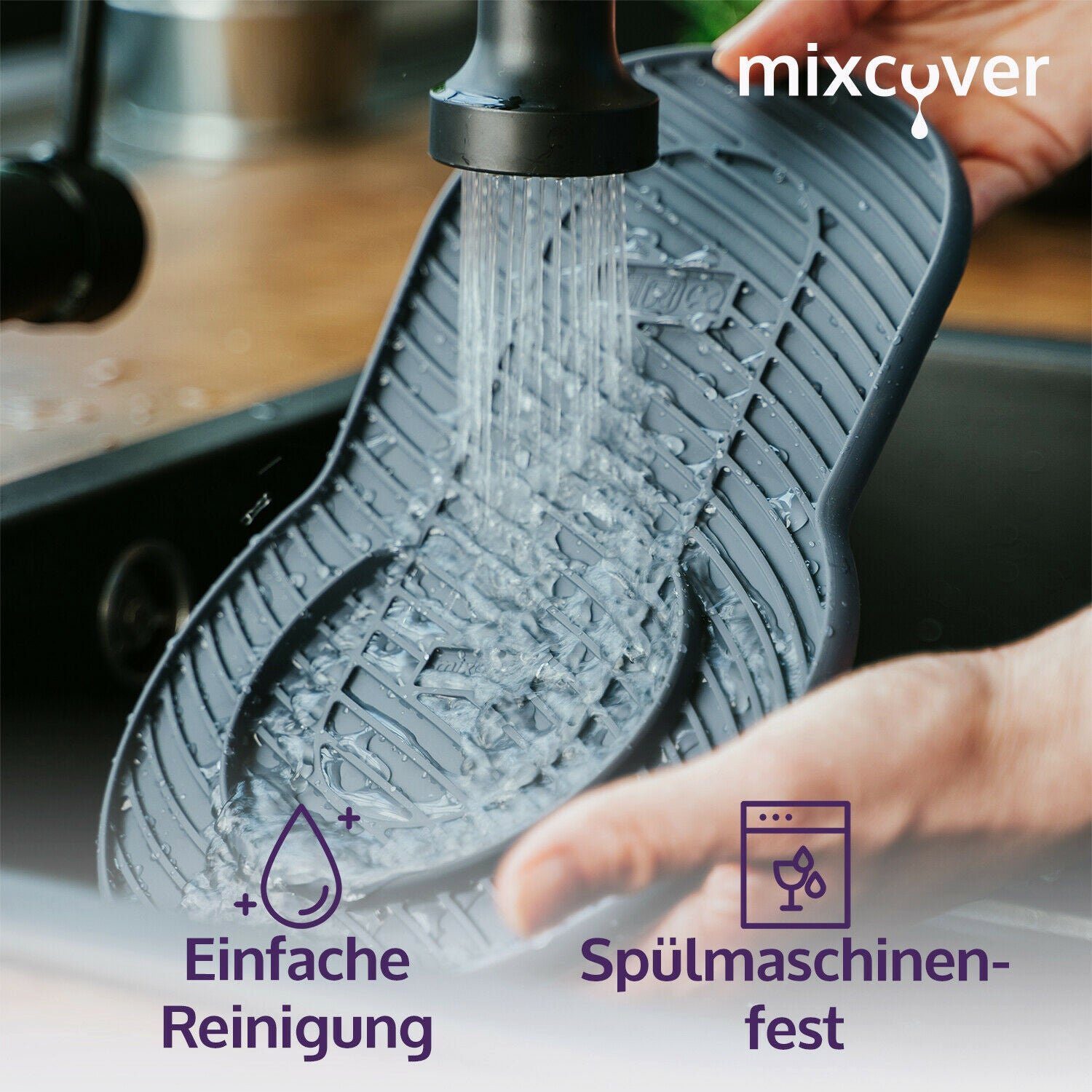 Wassersprudler Flasche mixcover Silikonmatte, Abtropfmatte kompatibel mit SodaStream Crystal – Bild 5 von 5