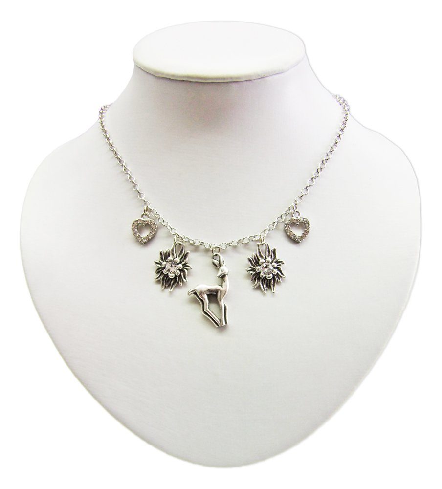 Kette mit Anhänger Halskette "Felicitas" mit Reh und Kristallen von Swarovski®