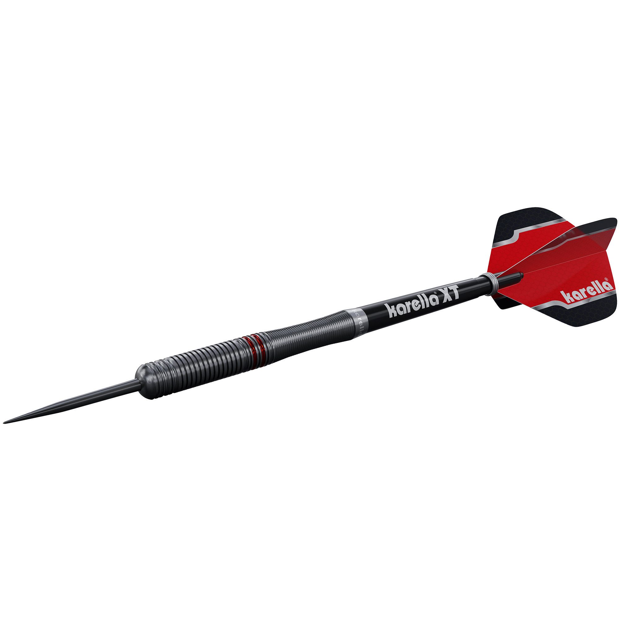 Dartpfeil Dartpfeile Steeldart Karella Fighter, schwarz, 90% Tungsten, 24g