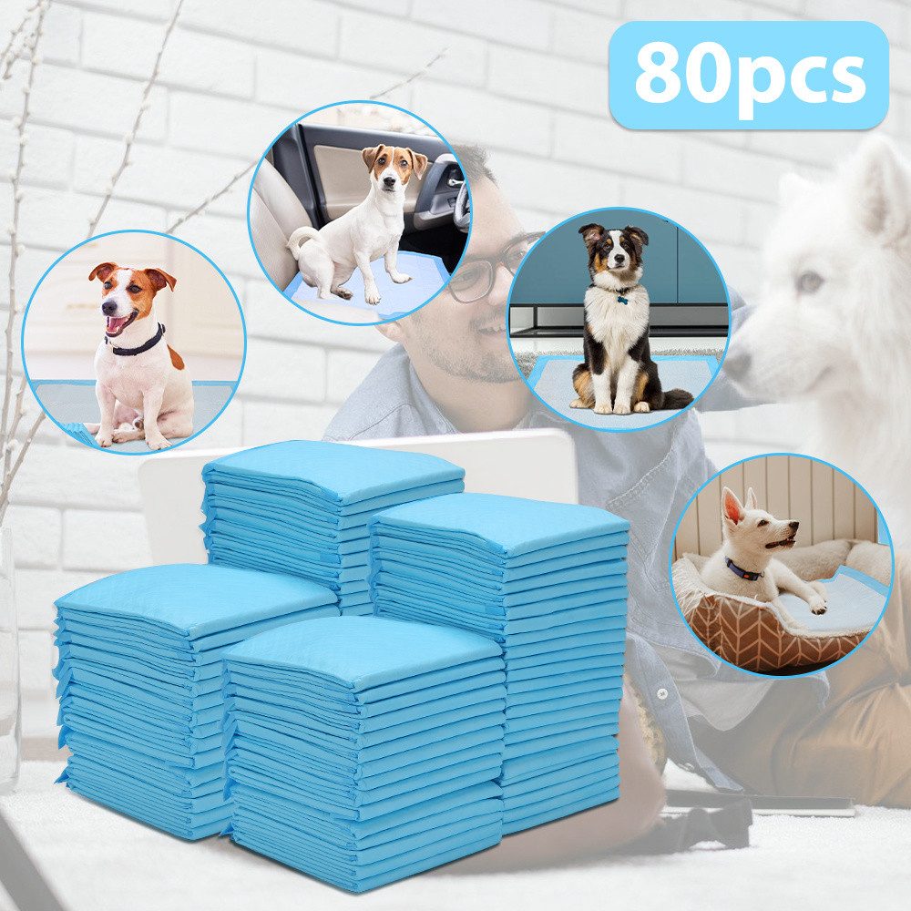 Clanmacy Hundematte Haustier-Trainingsunterlagen aus Vliesstoff, 60 x 60 cm, 80 Stück
