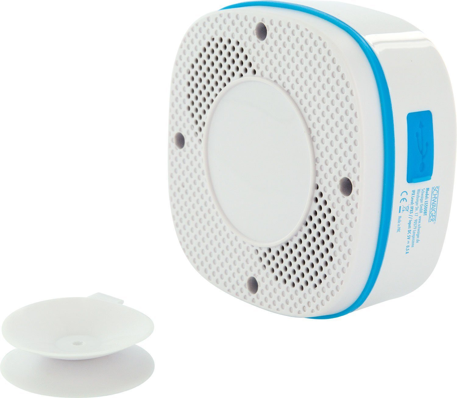 512 W, IPX5) (Bluetooth, abnehmbaren 5 Saugnapf, mit LS500BT Bluetooth-Lautsprecher Schwaiger